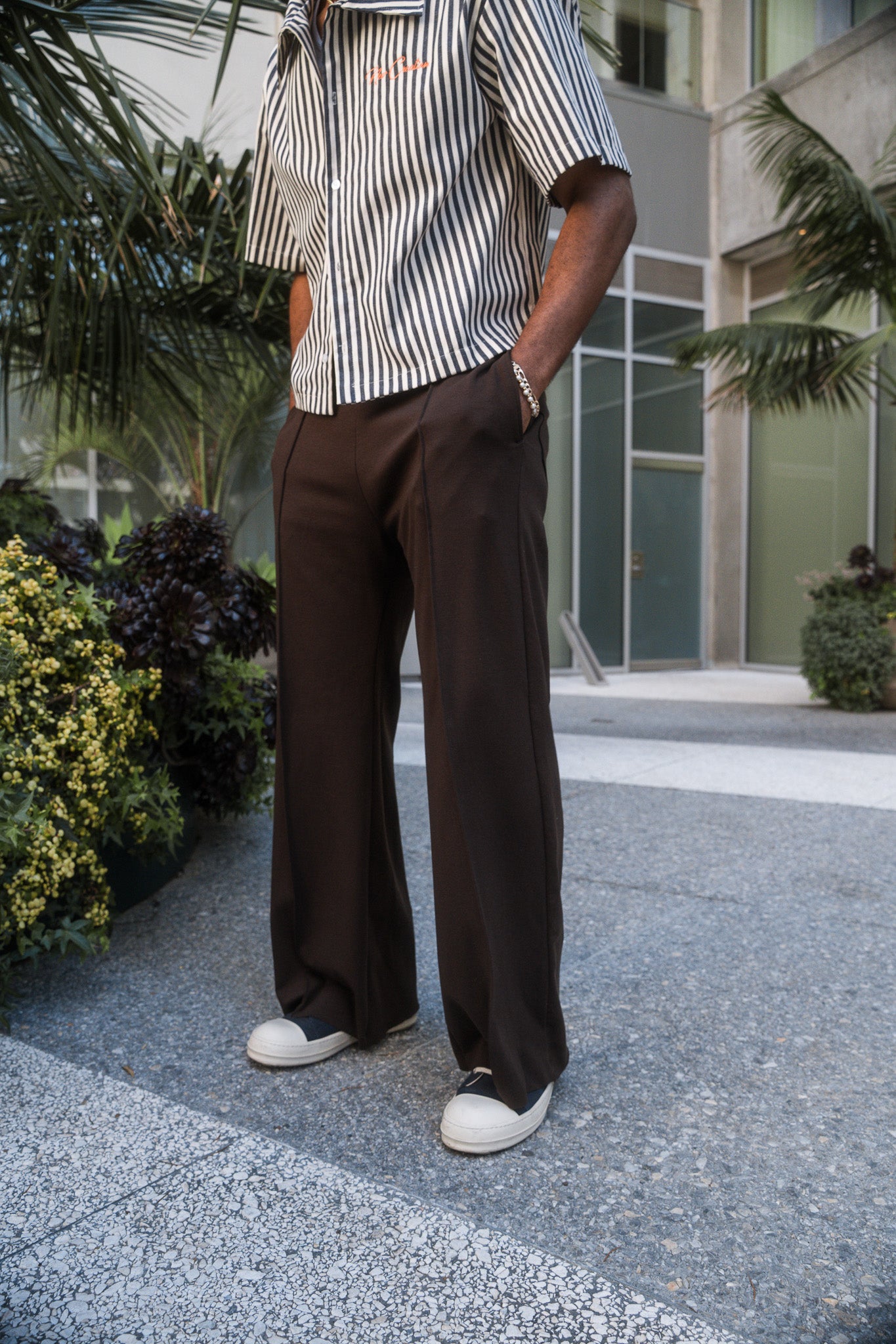 Brown- Heavy Flared Pants