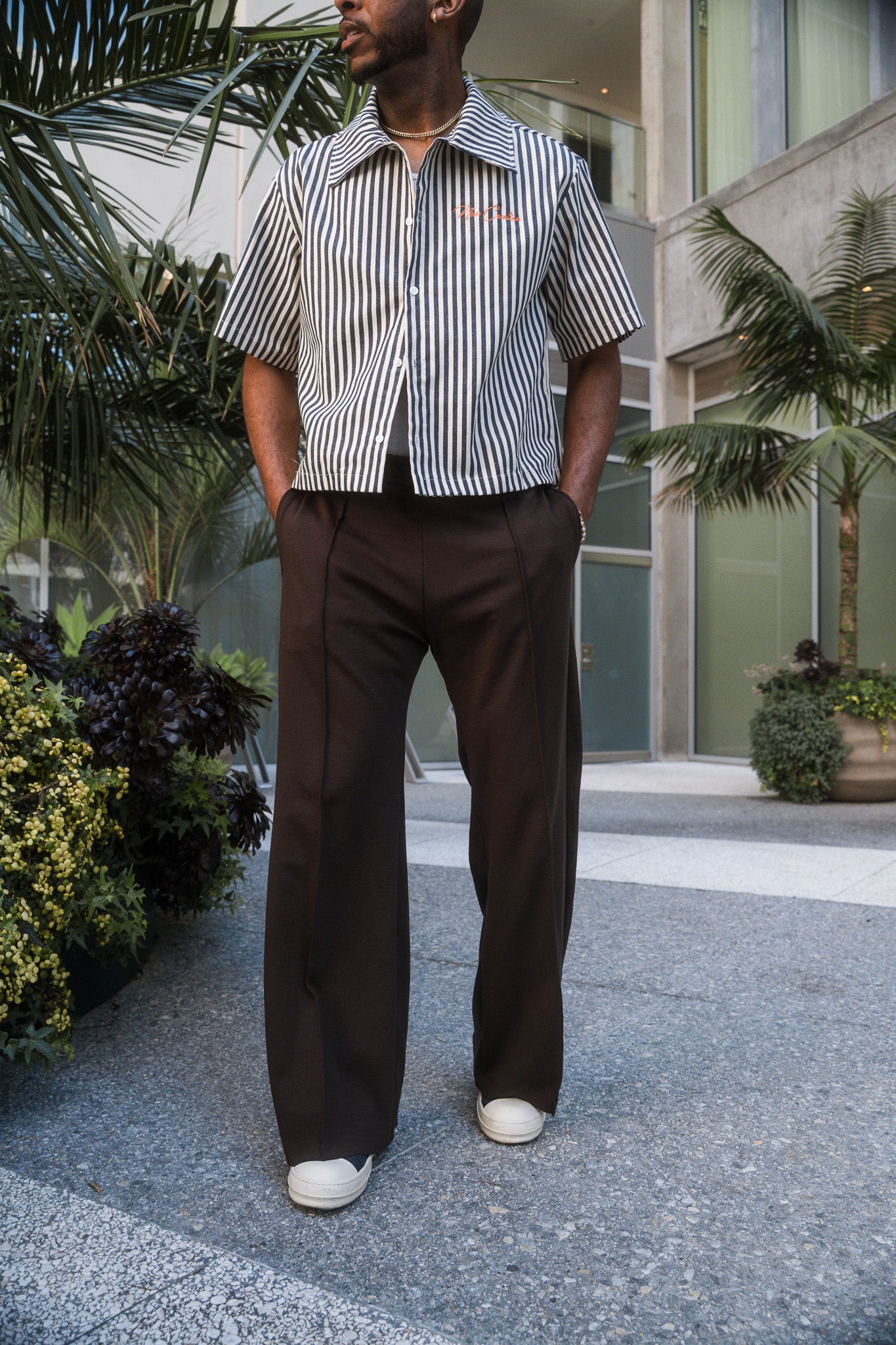 Brown- Heavy Flared Pants