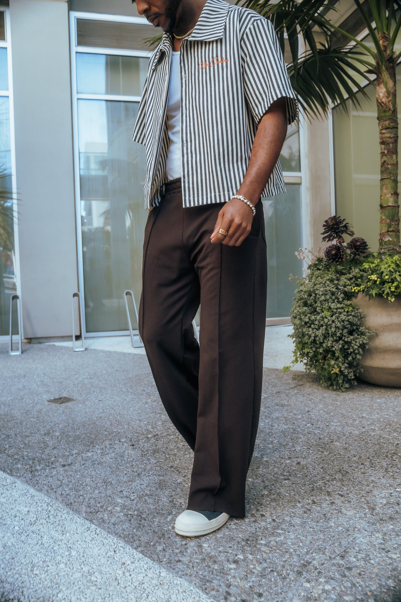 Brown- Heavy Flared Pants