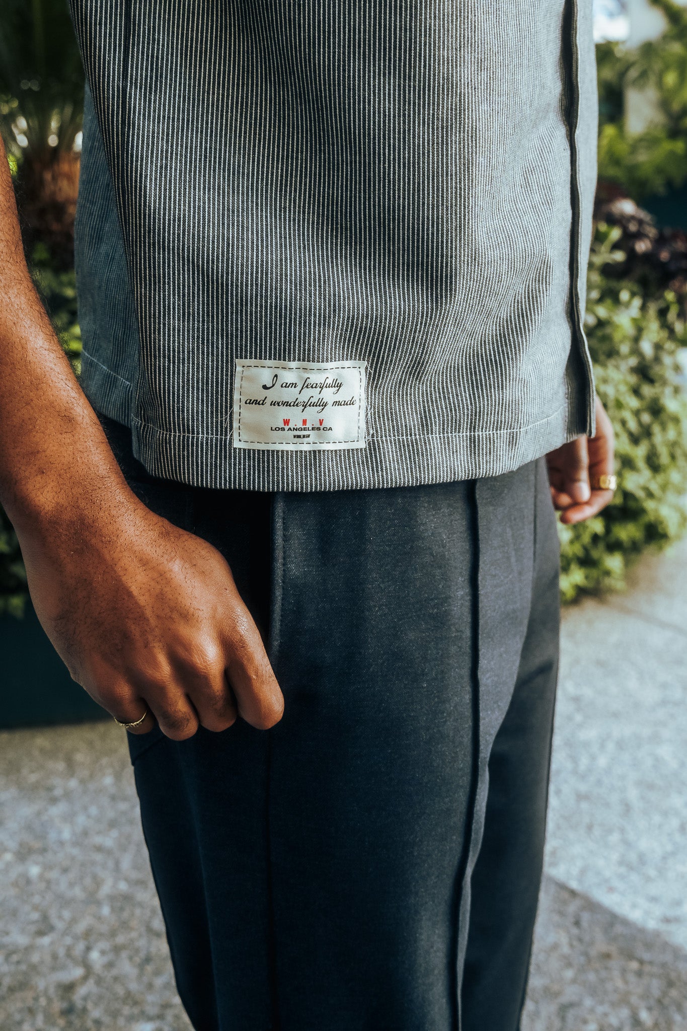 Grey Pinstripe Button Up