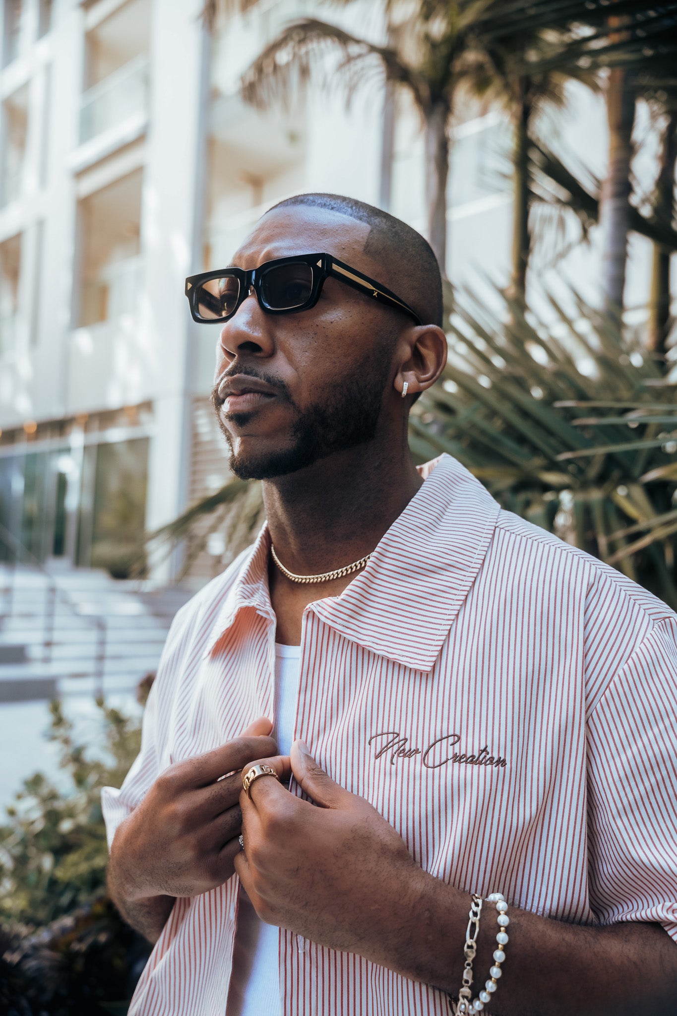 Red Pinstripe Button Up