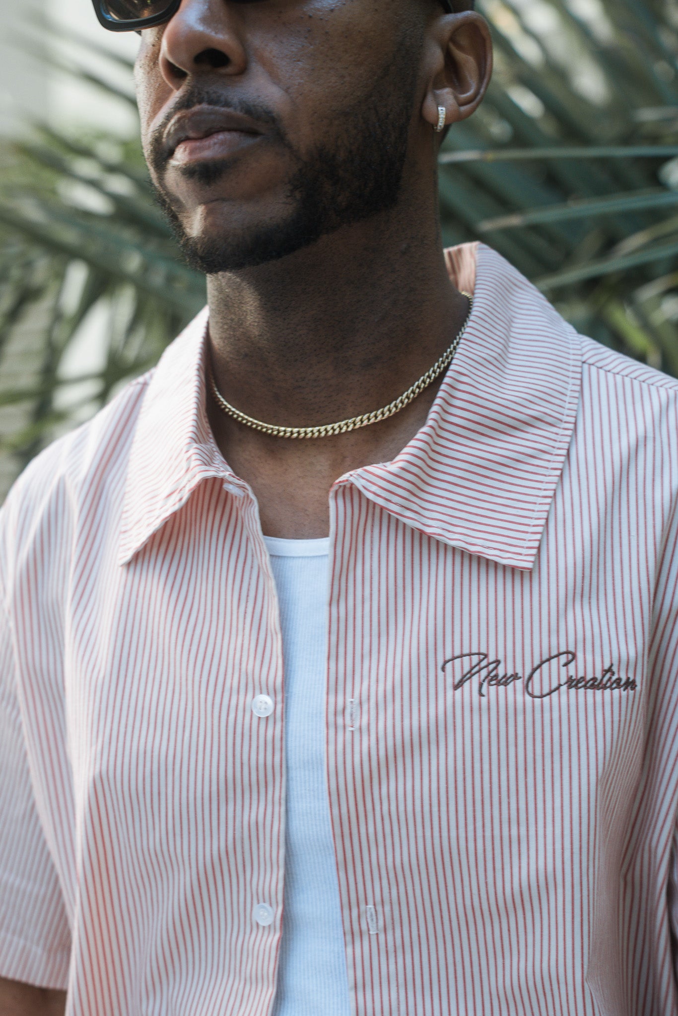 Red Pinstripe Button Up