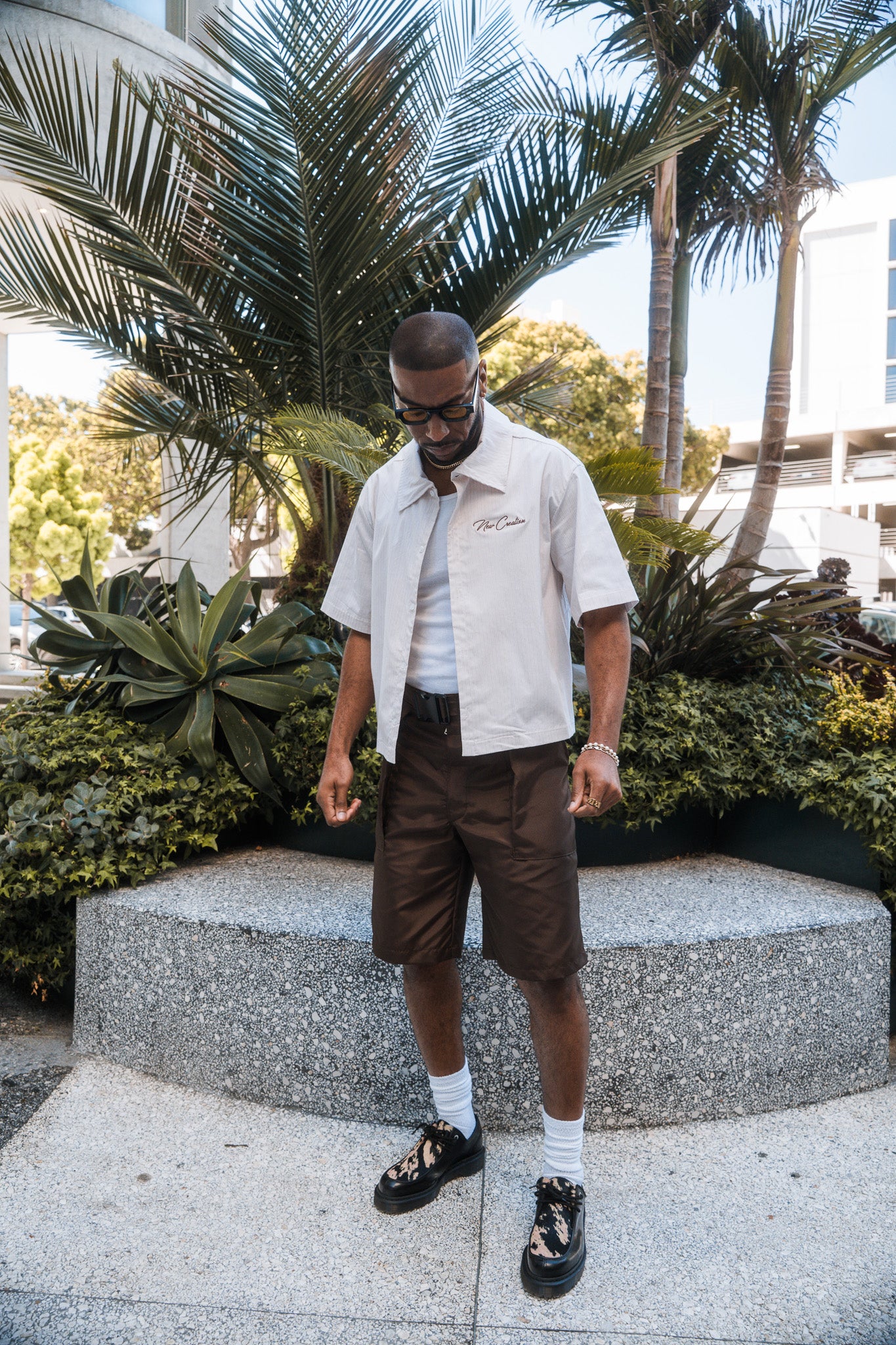 Heavy Nylon Cargo Shorts - Brown