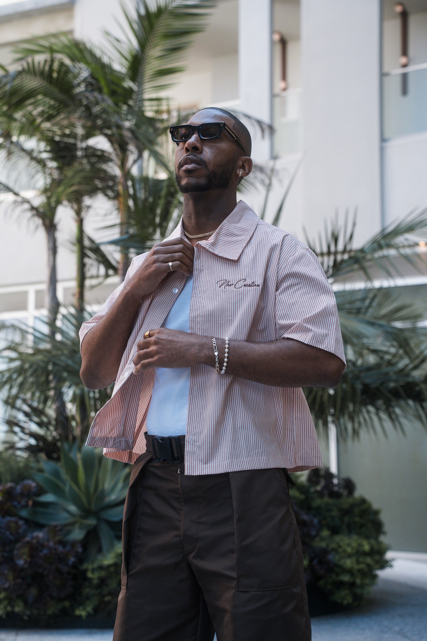 Red Pinstripe Button Up