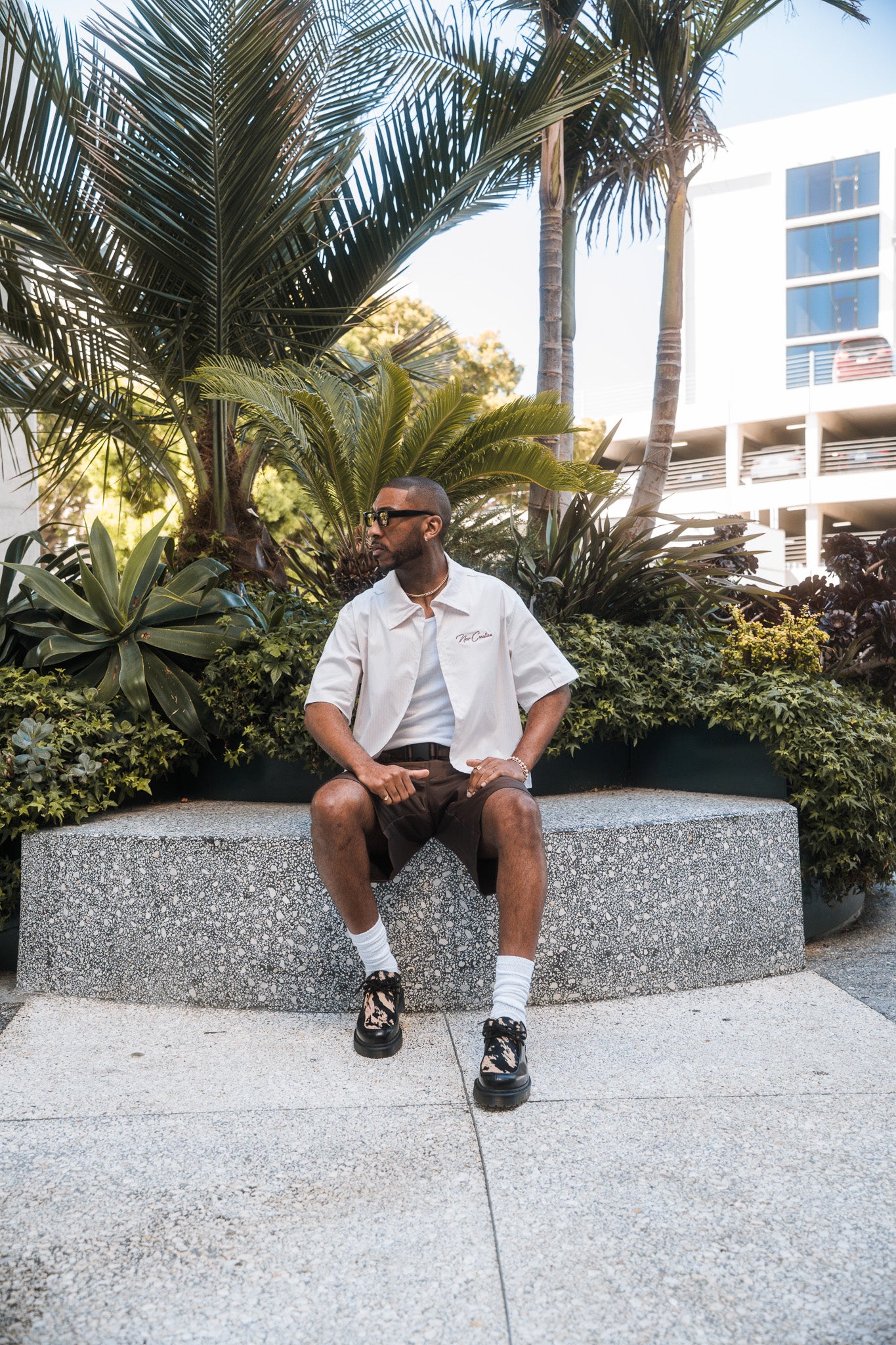 Mauve Stripe / Brown Button Up