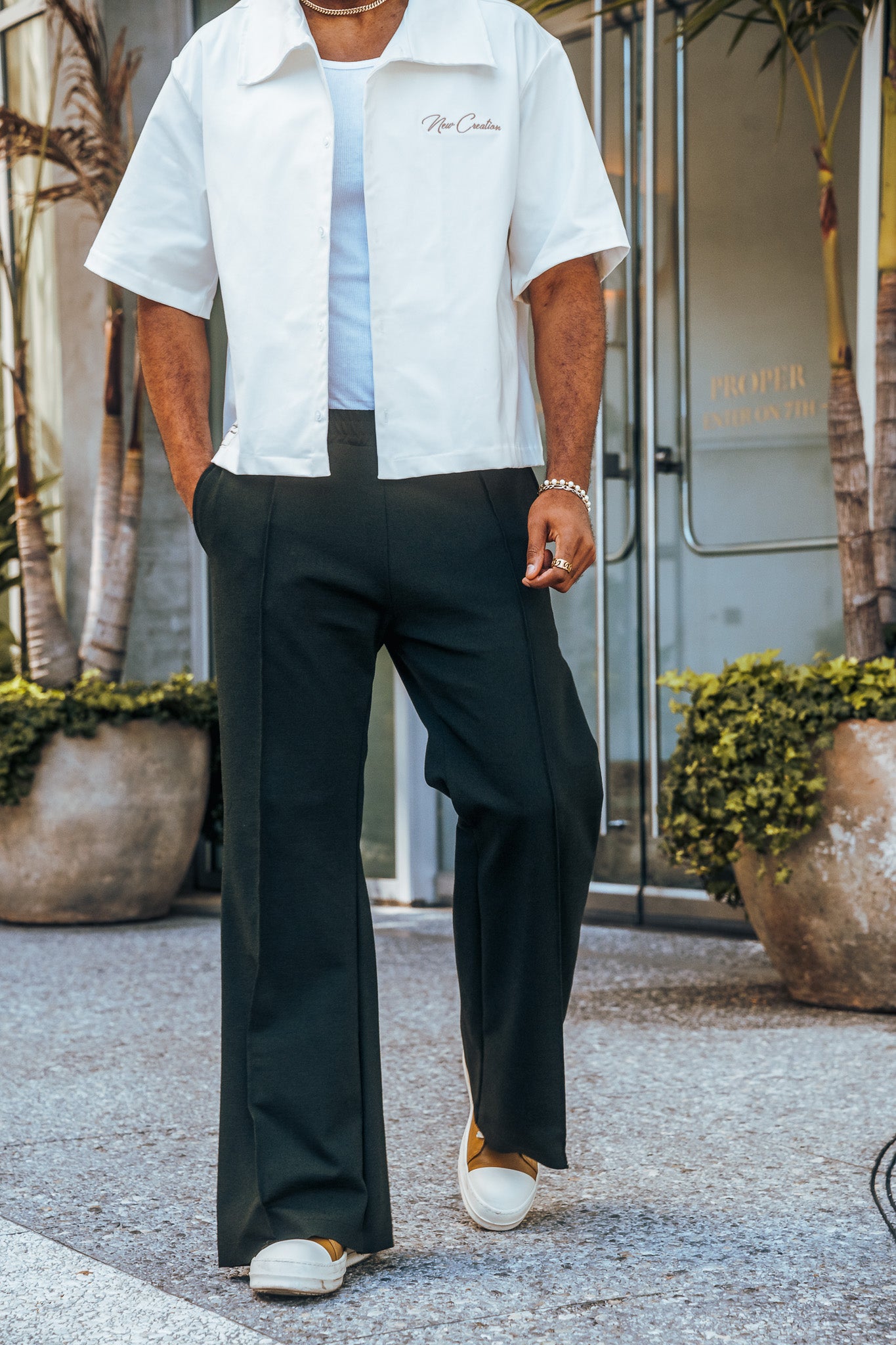 Hunter Green- Heavy Flared Pants