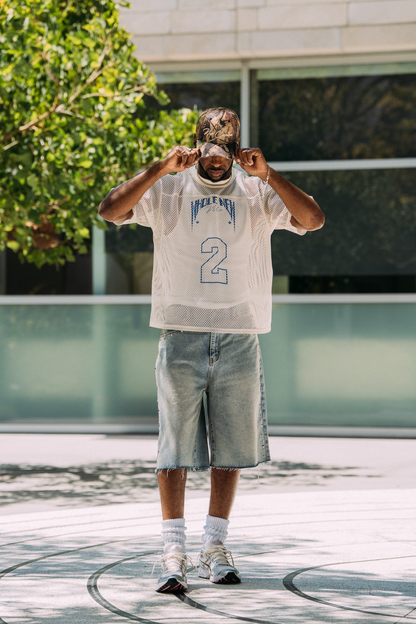 White Mesh Jersey