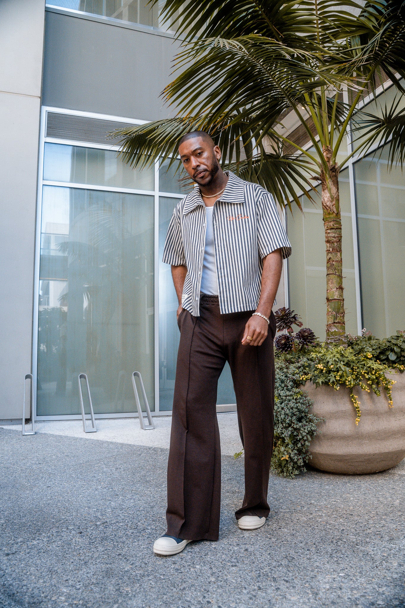 Brown- Heavy Flared Pants