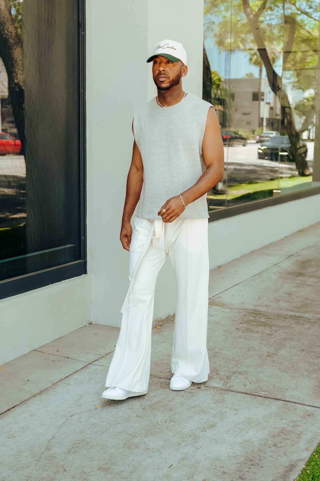 Elevated Knit Tank - Oatmeal / Grey