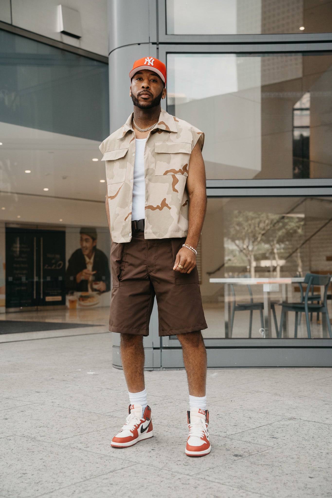 Camo Sleeveless Button Up