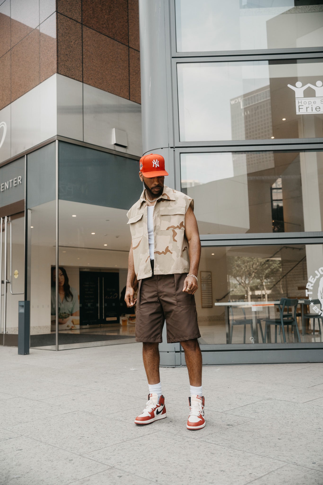 Camo Sleeveless Button Up