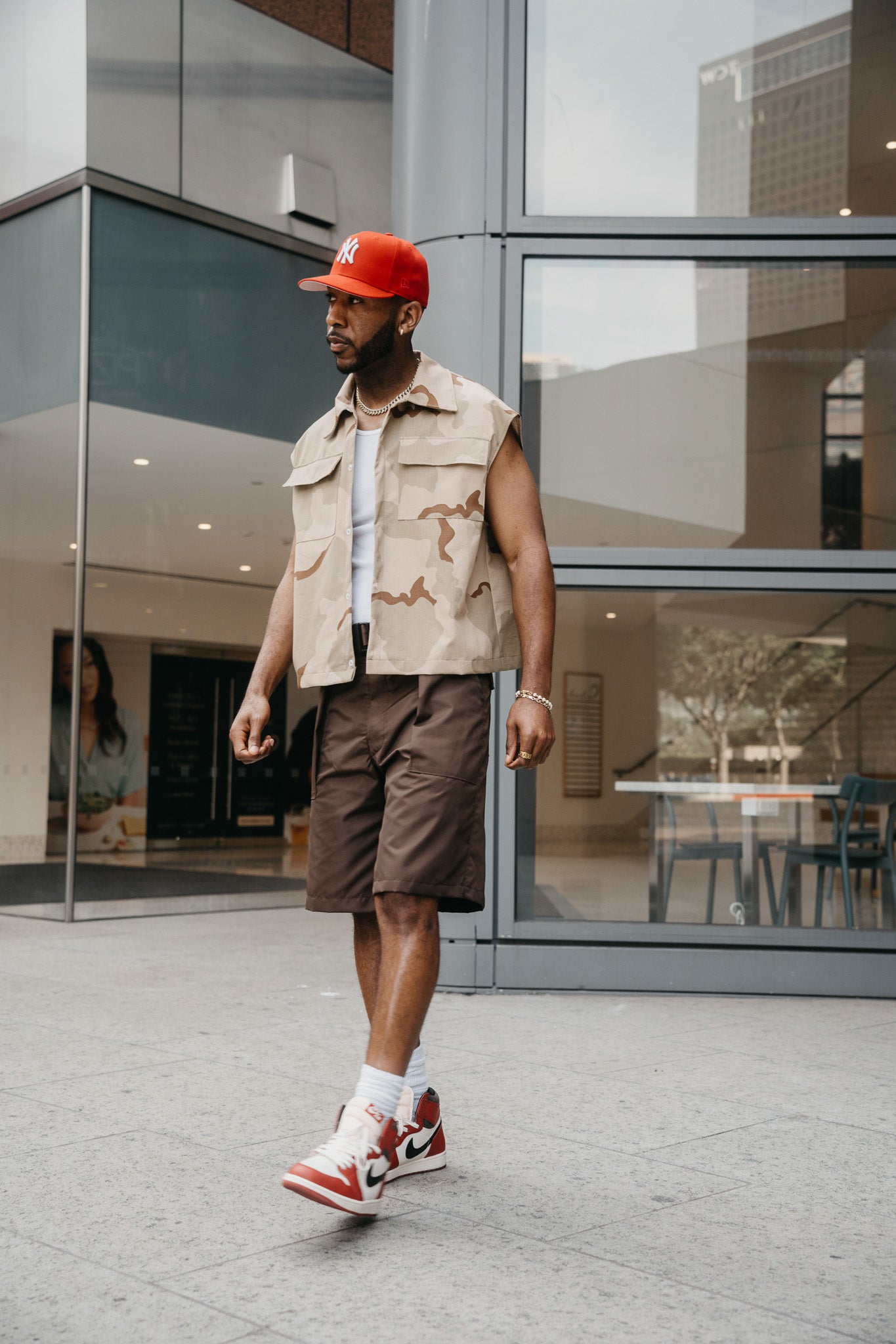 Camo Sleeveless Button Up