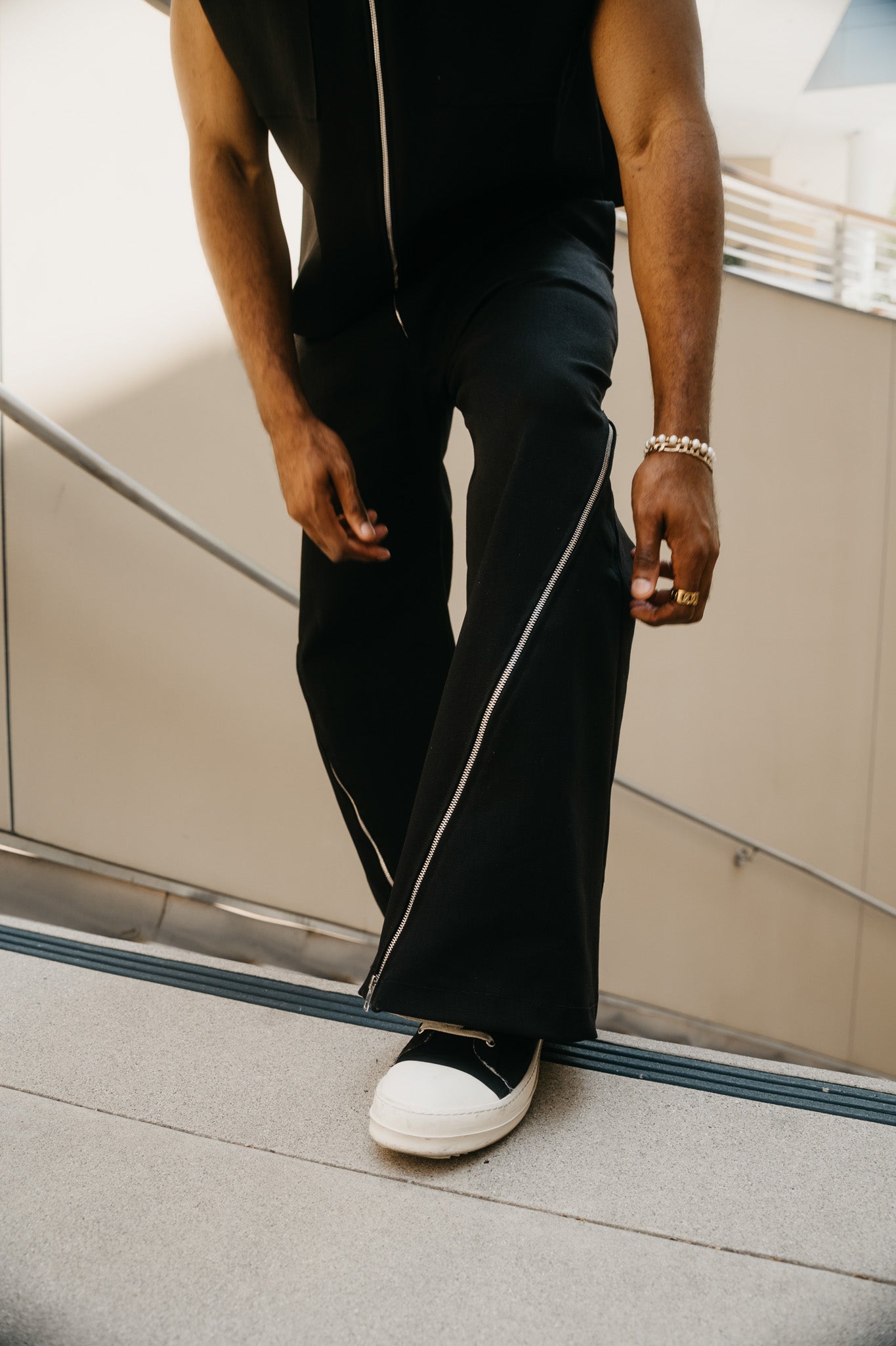 Black Denim Zip Pants 2.0