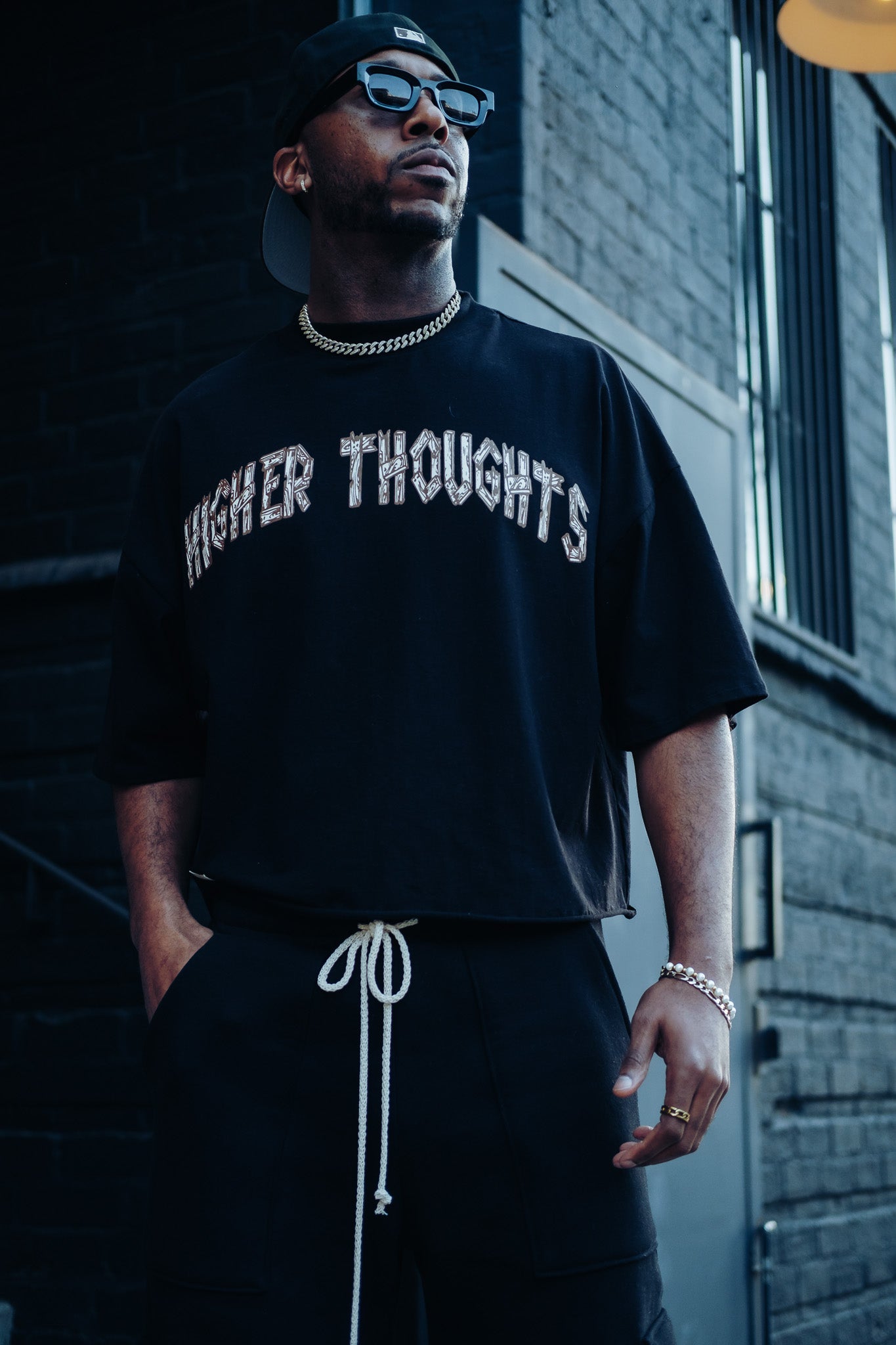 Oversized Boxy Graphic Tee - Higher Thoughts