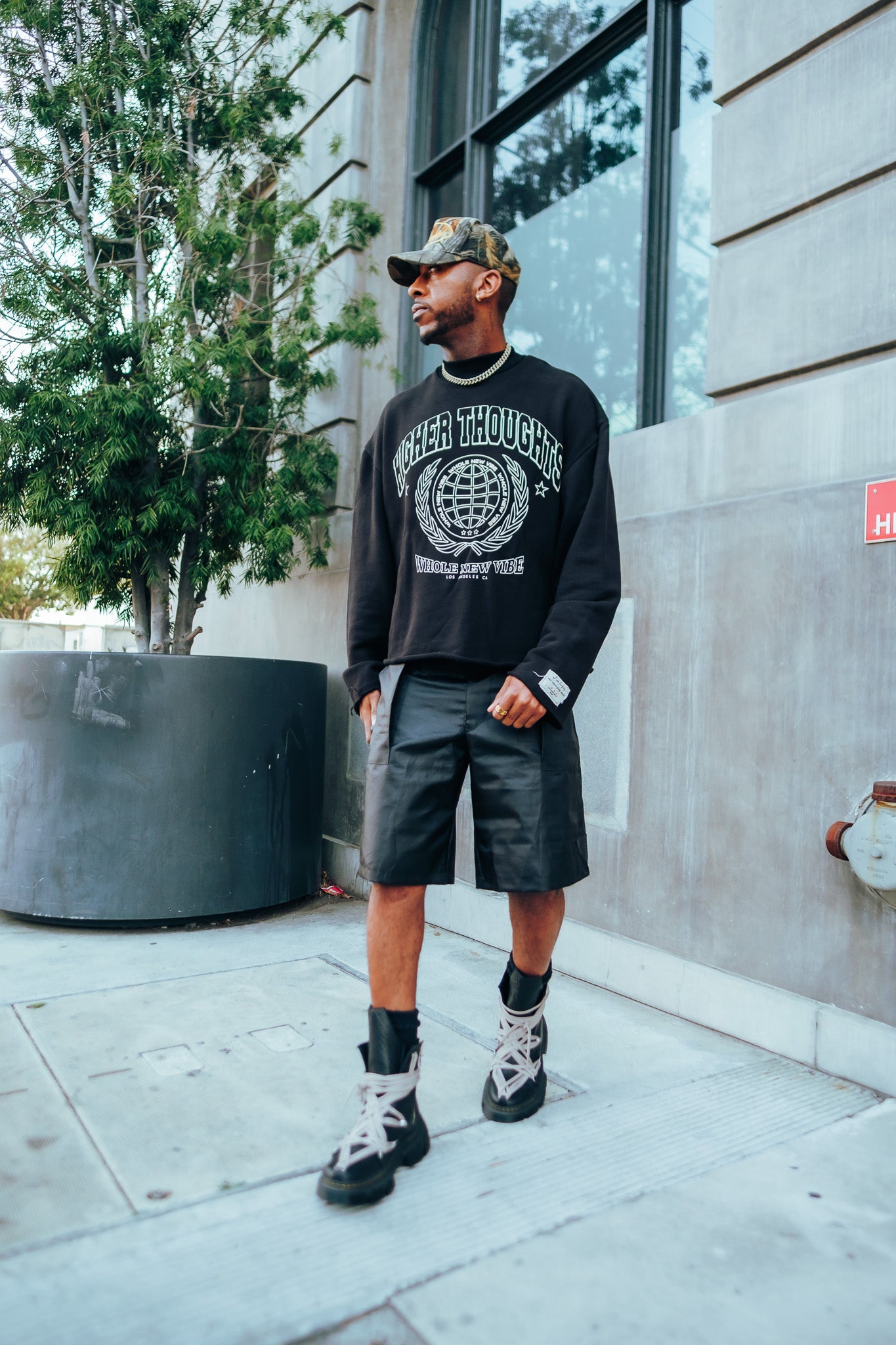 Heavy Nylon Cargo Shorts - Black