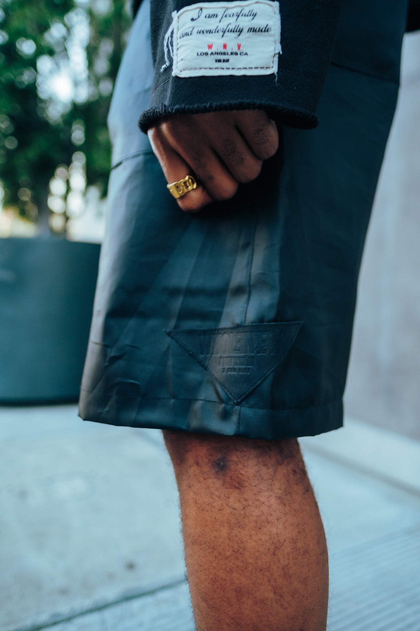 Heavy Nylon Cargo Shorts - Black