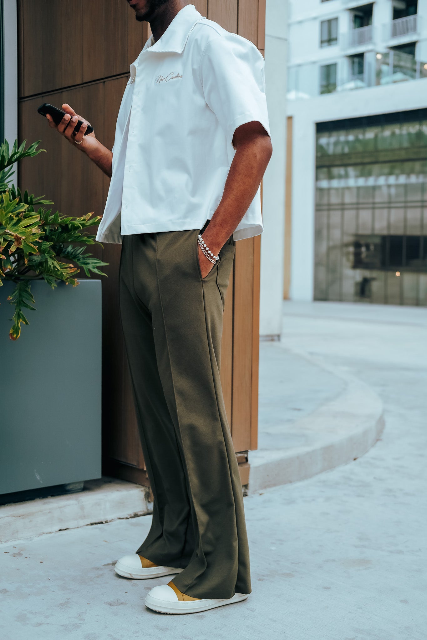 Olive- Heavy Flared Pants