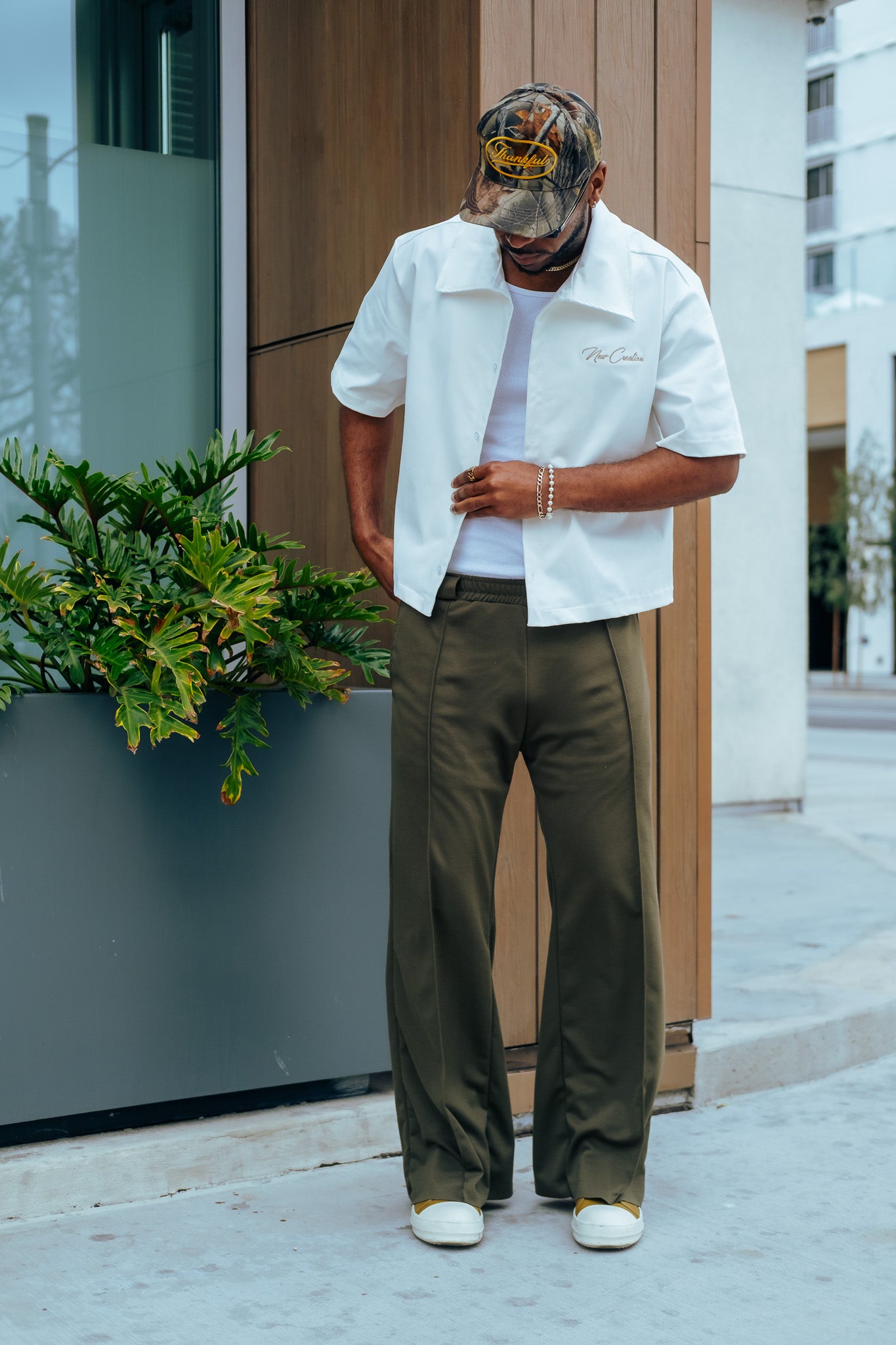 Olive- Heavy Flared Pants
