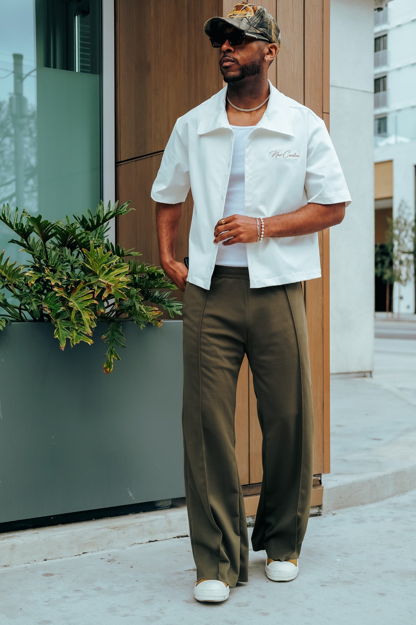 Olive- Heavy Flared Pants
