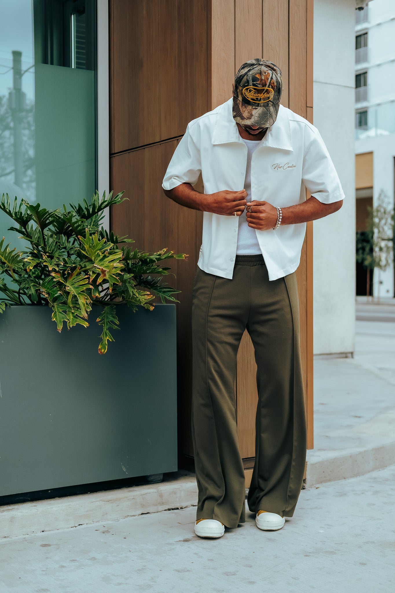 Olive- Heavy Flared Pants