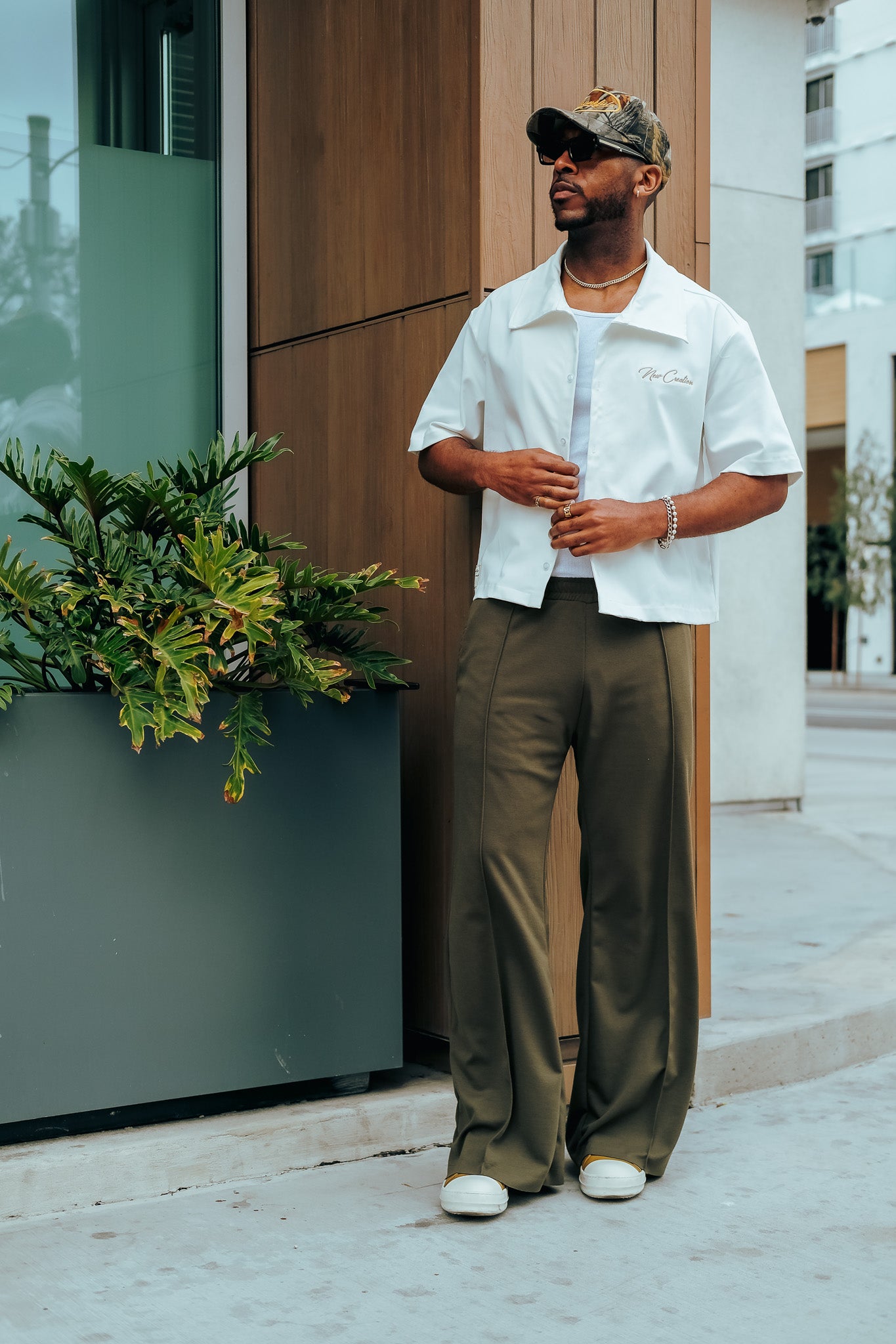 Olive- Heavy Flared Pants
