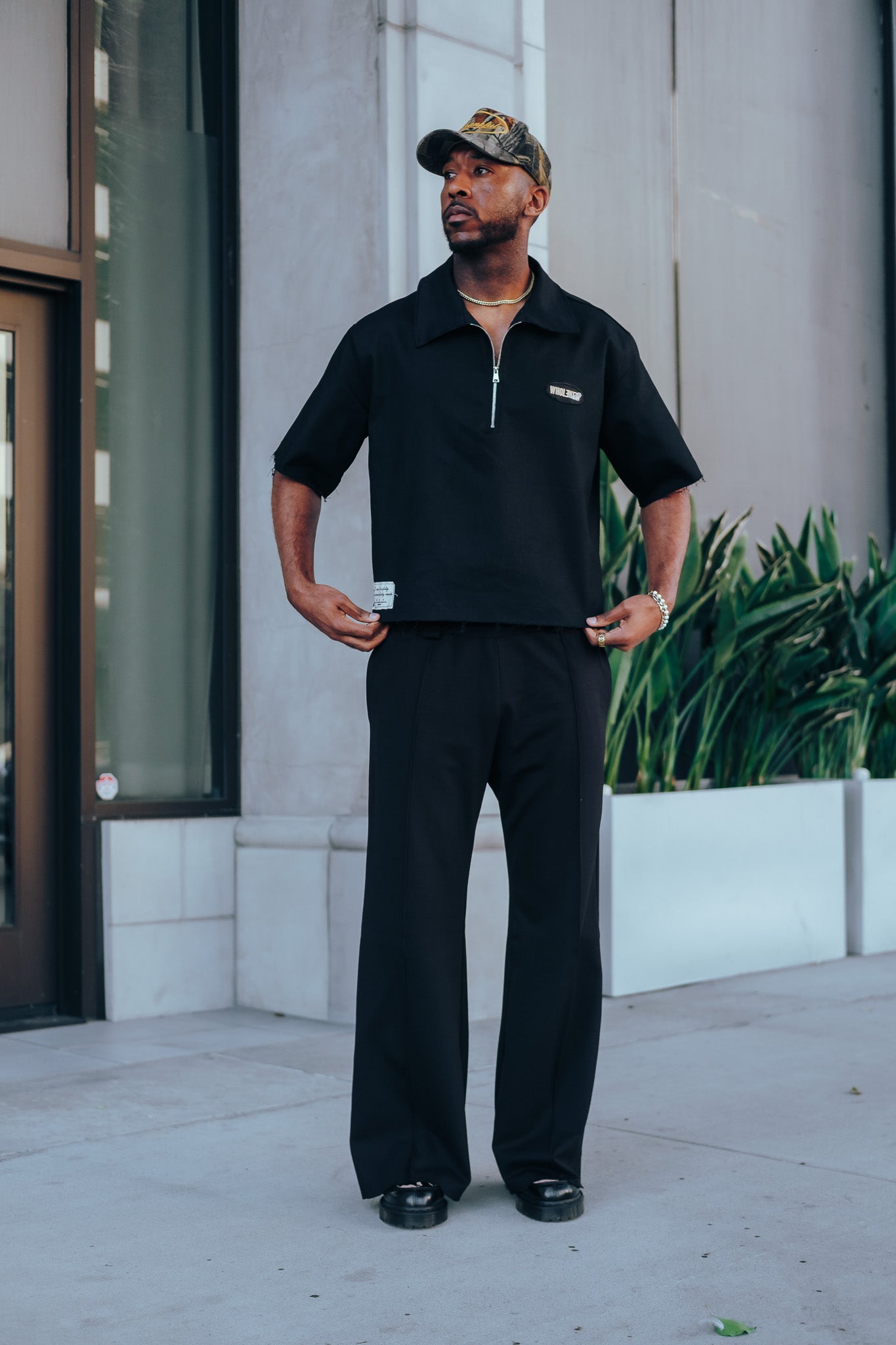 Black- Heavy Flared Pants