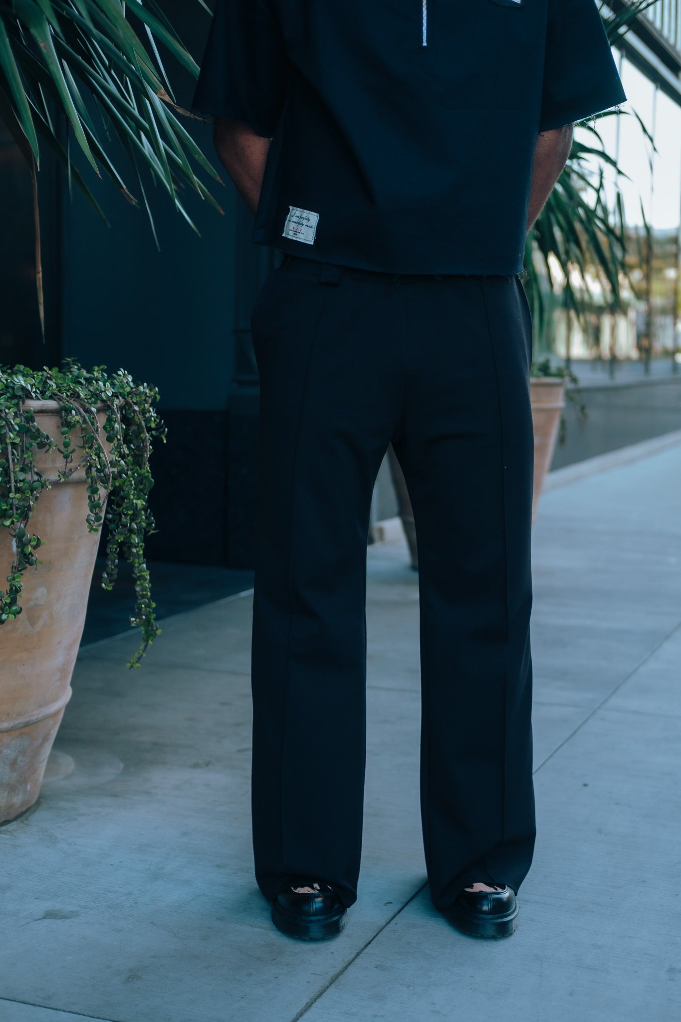 Black- Heavy Flared Pants