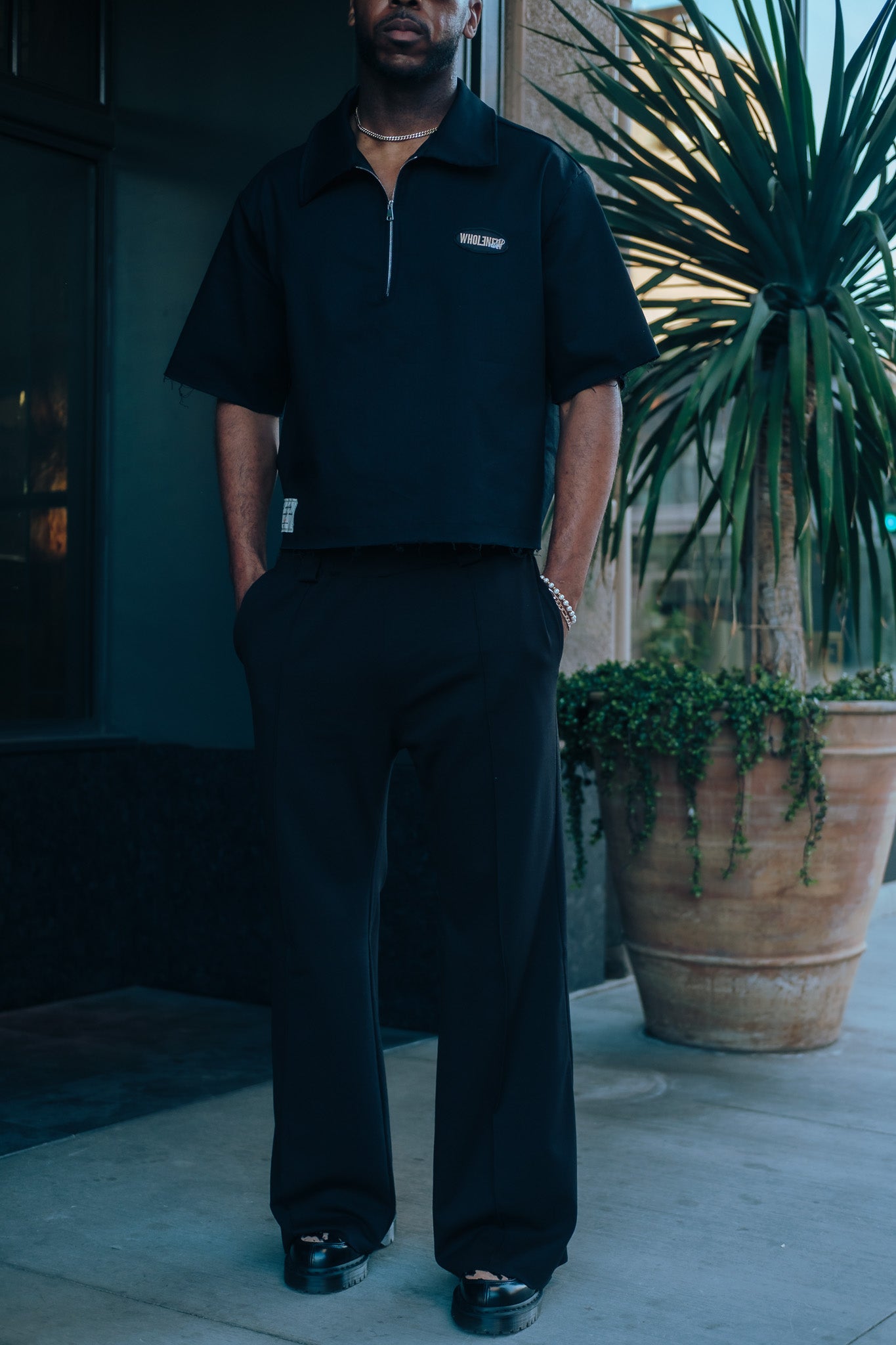 Black- Heavy Flared Pants