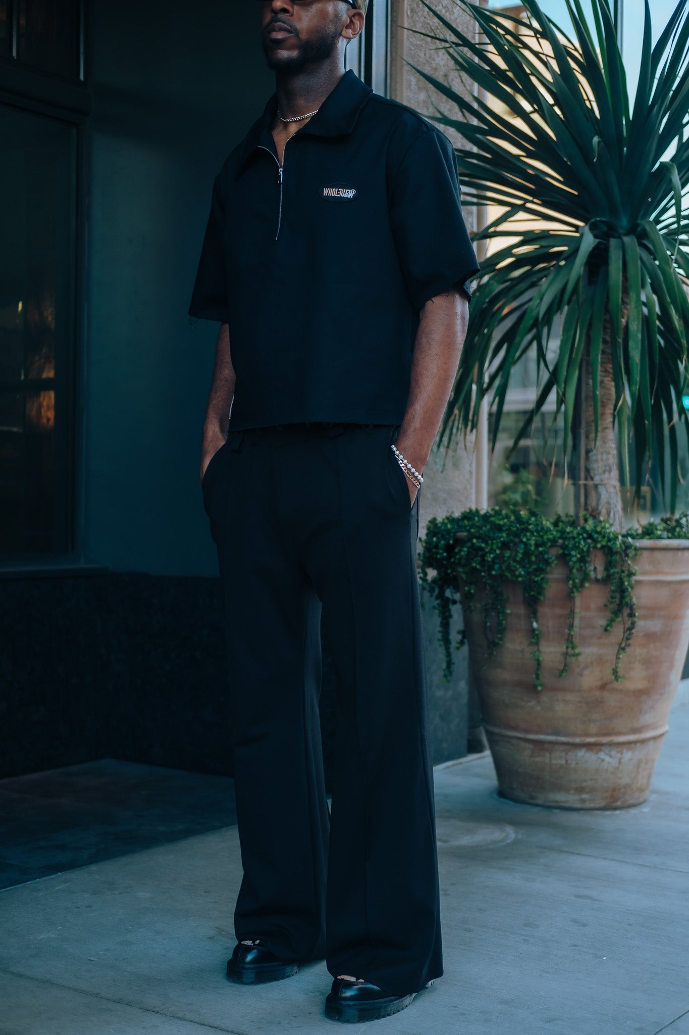 Black- Heavy Flared Pants