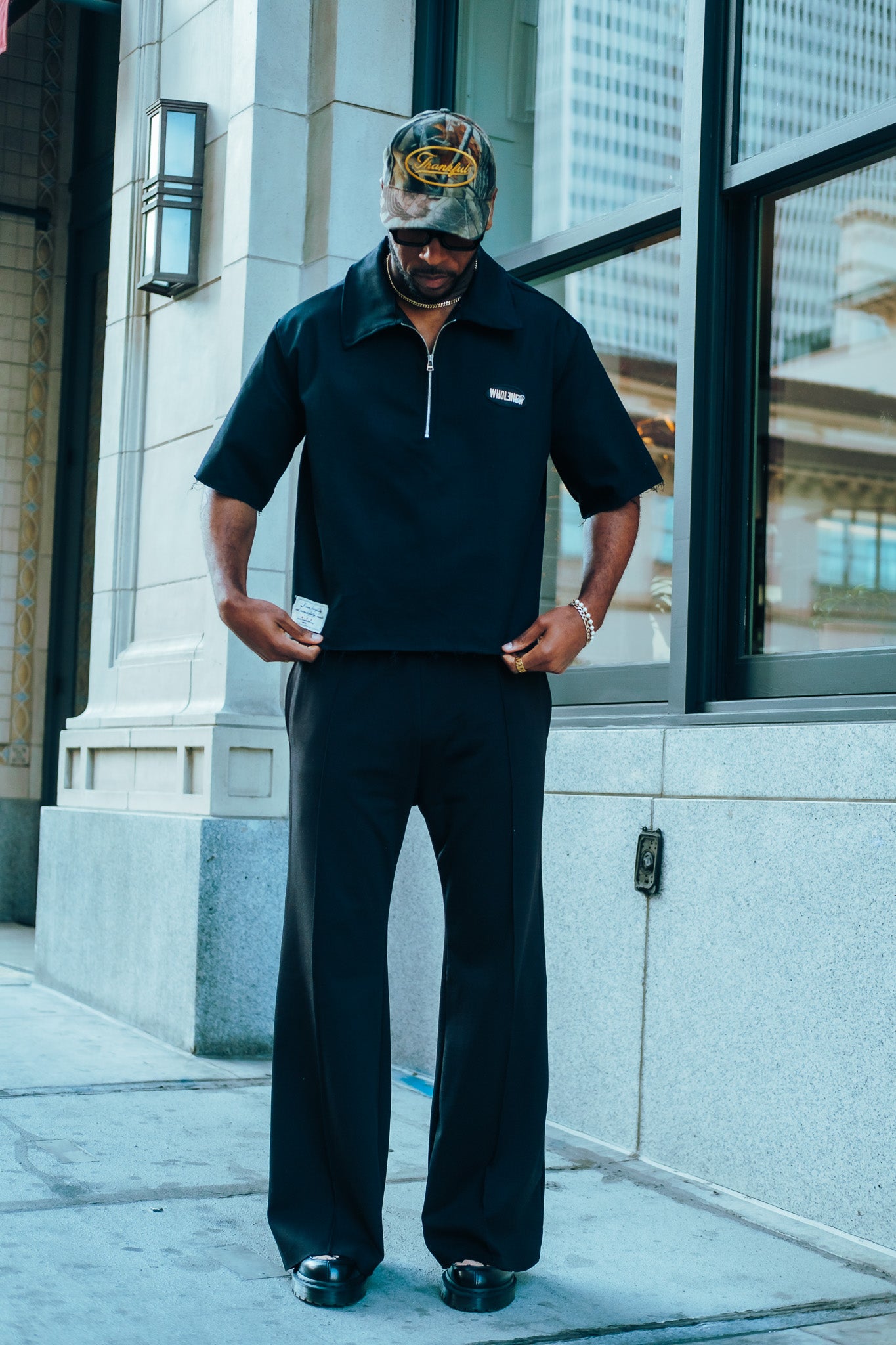 QTR Zip Shirt - Black