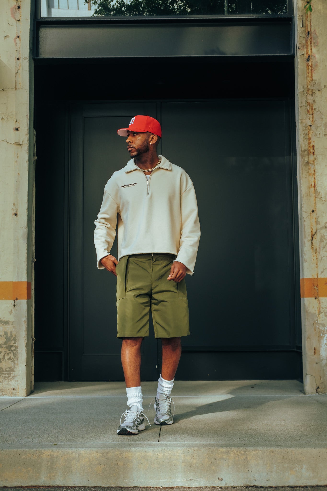 Heavy Nylon Cargo Shorts - Olive