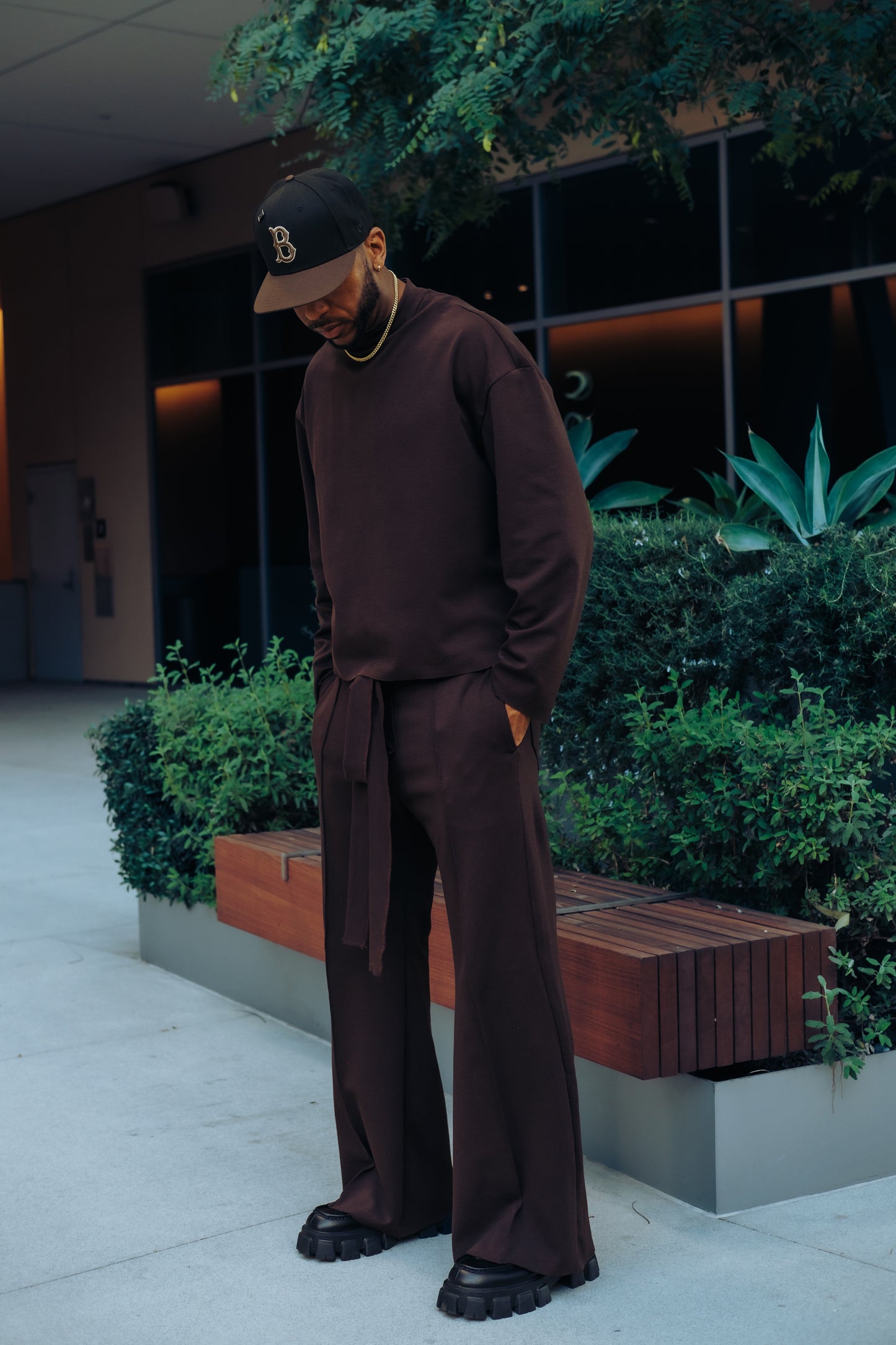 Brown- Heavy Flared Pants