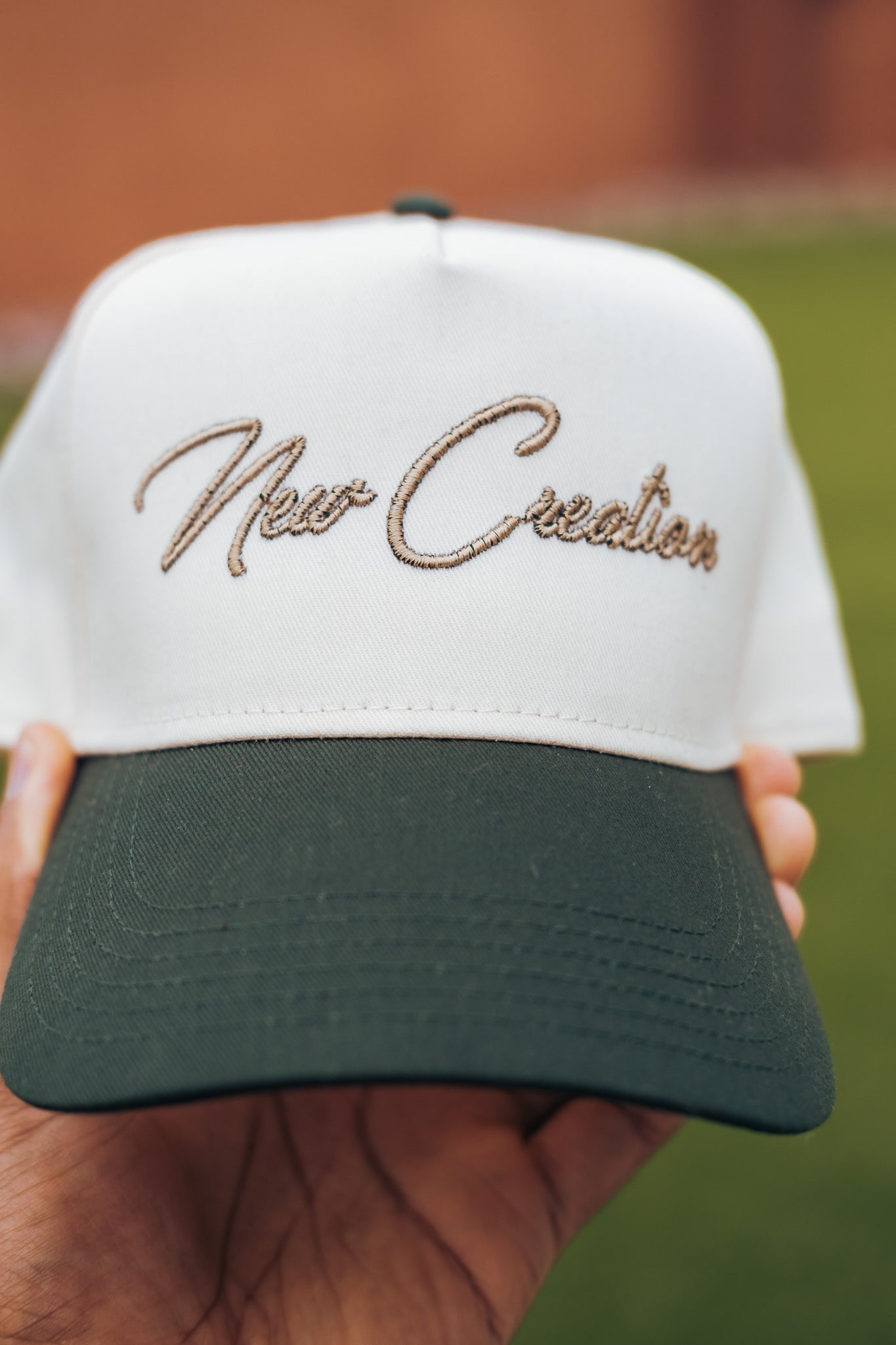 Natural/Green 2-Tone Hat Snapback