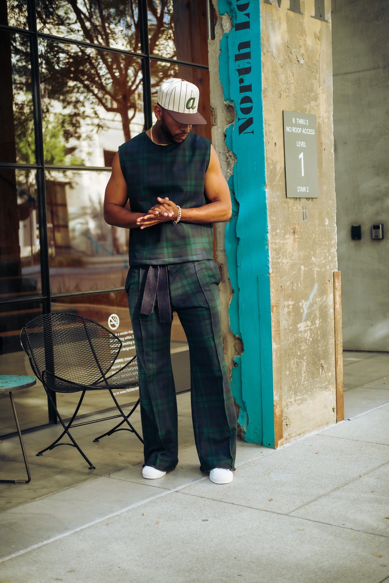 2.0 Plaid Sleeveless Tank