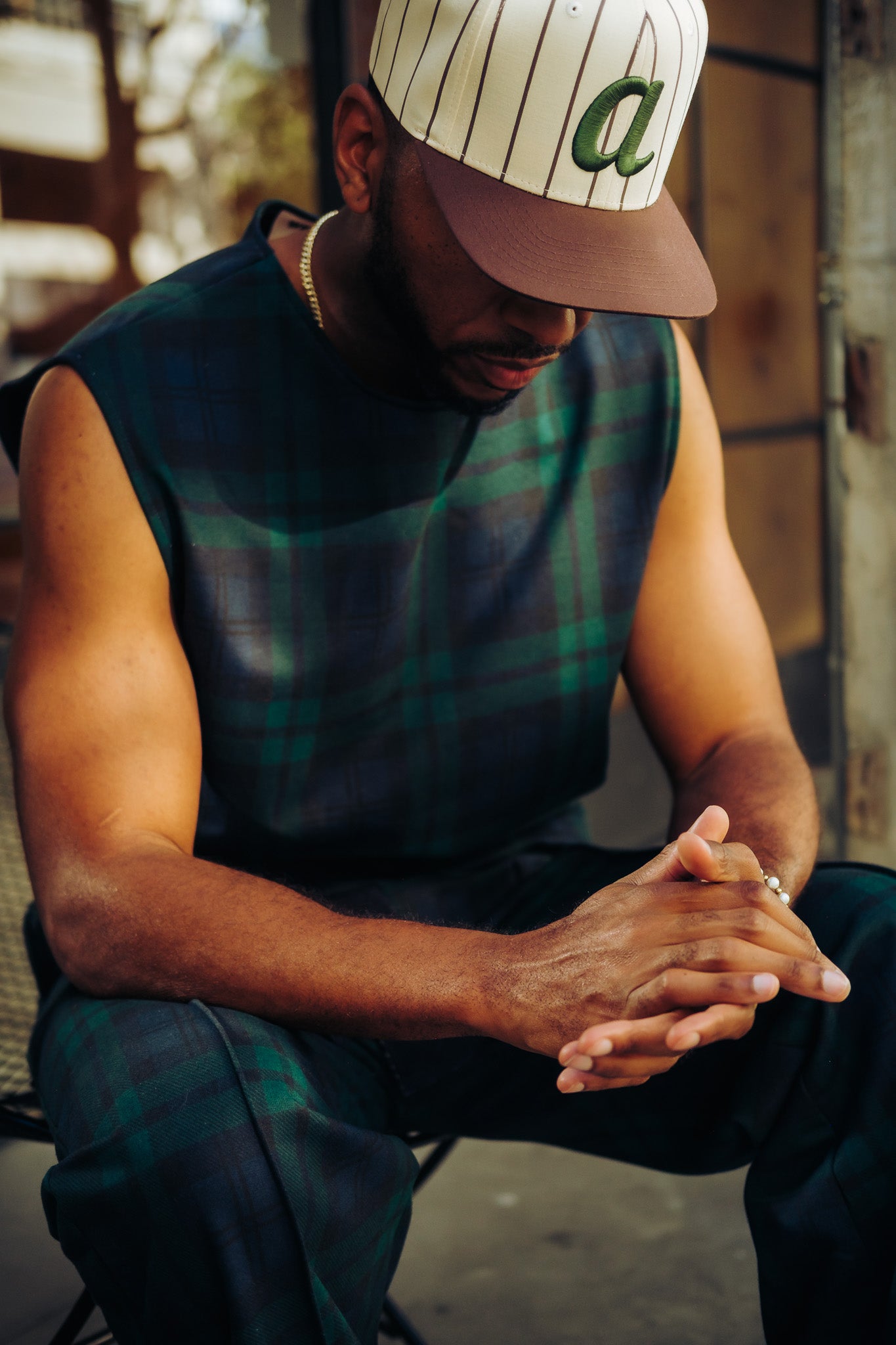 2.0 Plaid Sleeveless Tank
