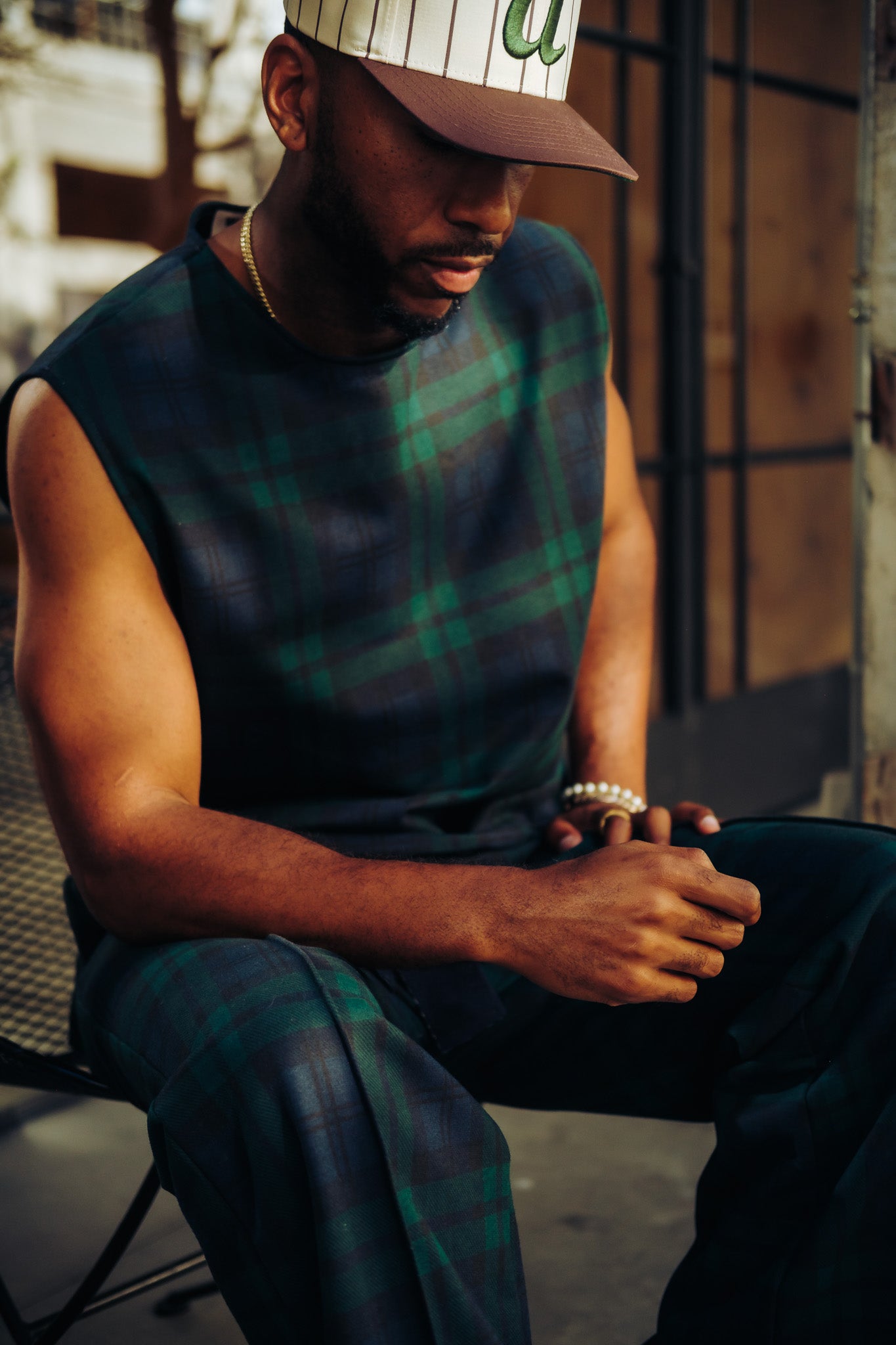 2.0 Plaid Sleeveless Tank