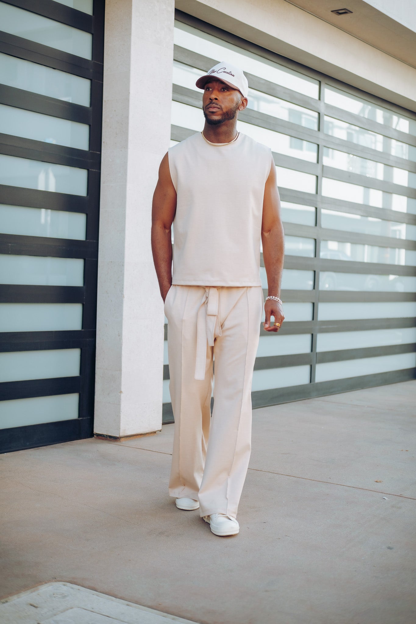 Elevated Sleeveless Tank - Sand (limited)