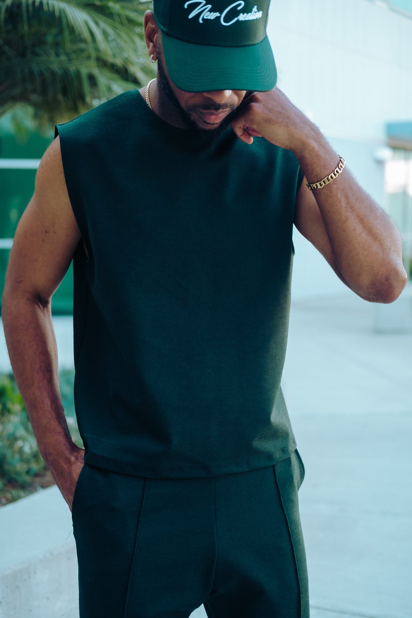 Elevated Sleeveless Tank - Hunter Green