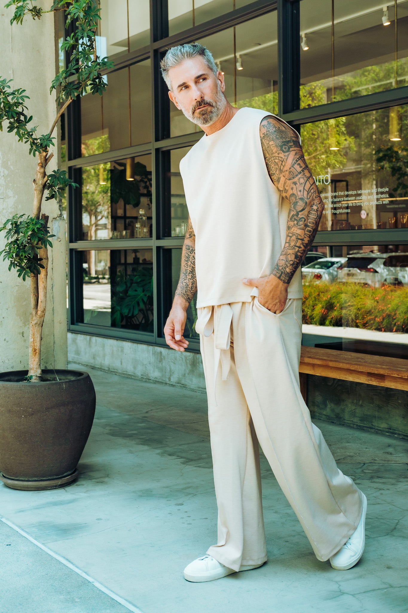 Sand- Heavy Flared Pants (limited)
