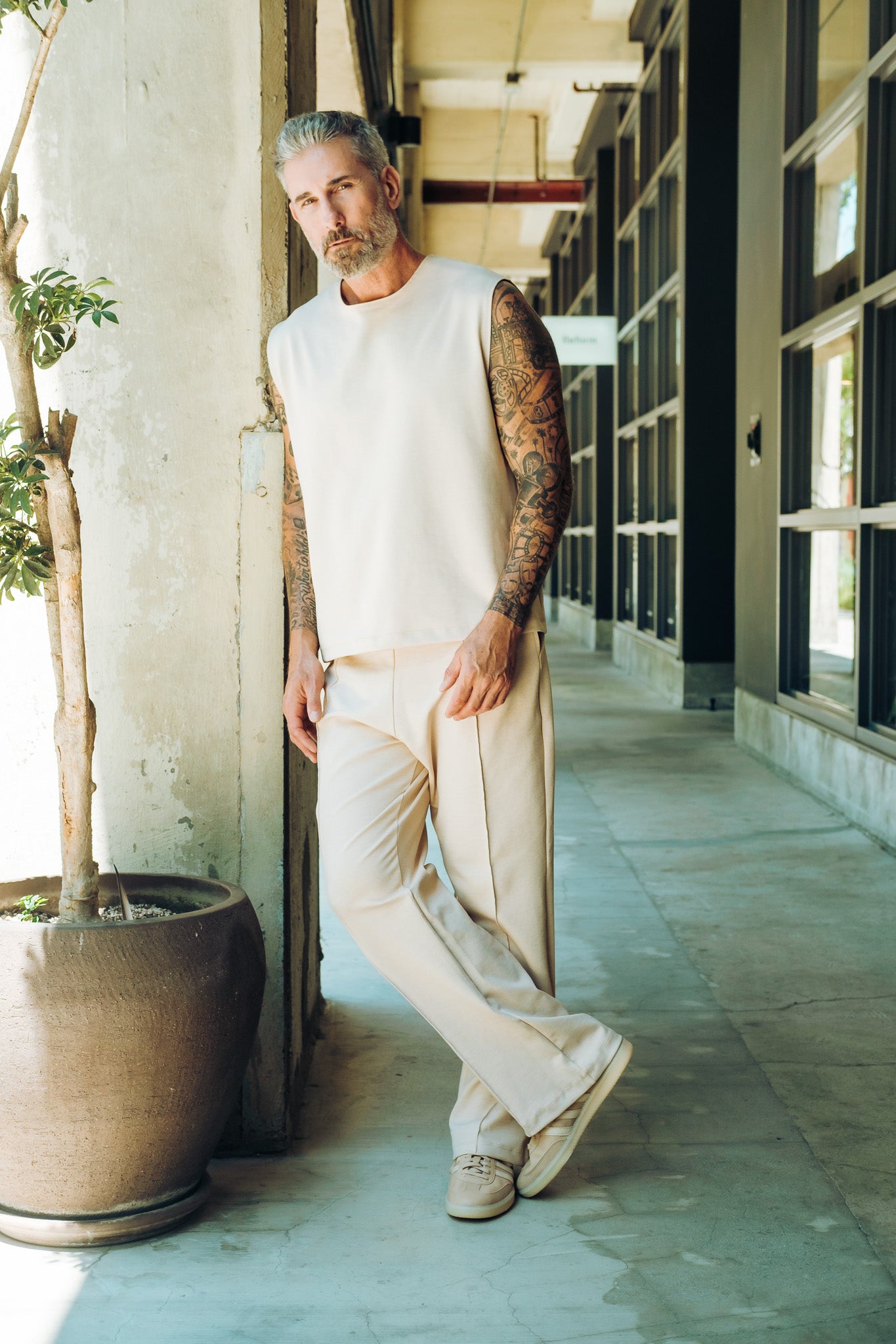 Slim Elevated Jogger - Sand