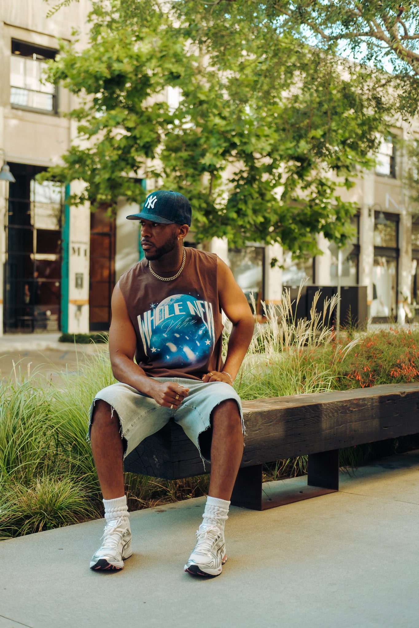 Brown Globe Graphic Tank