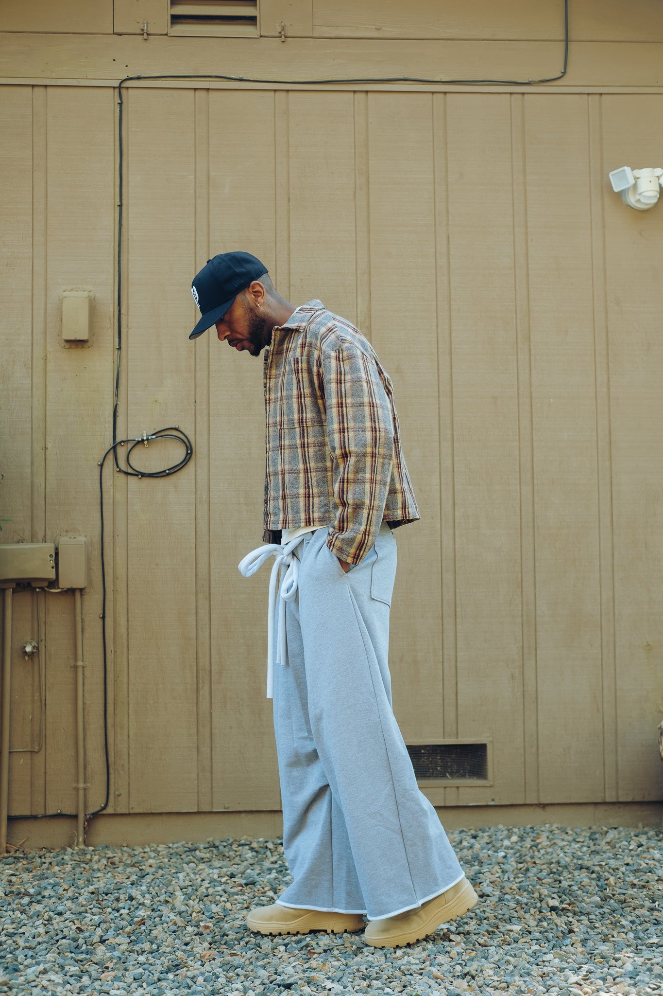Cotton Flannel - Grey/ Yellow