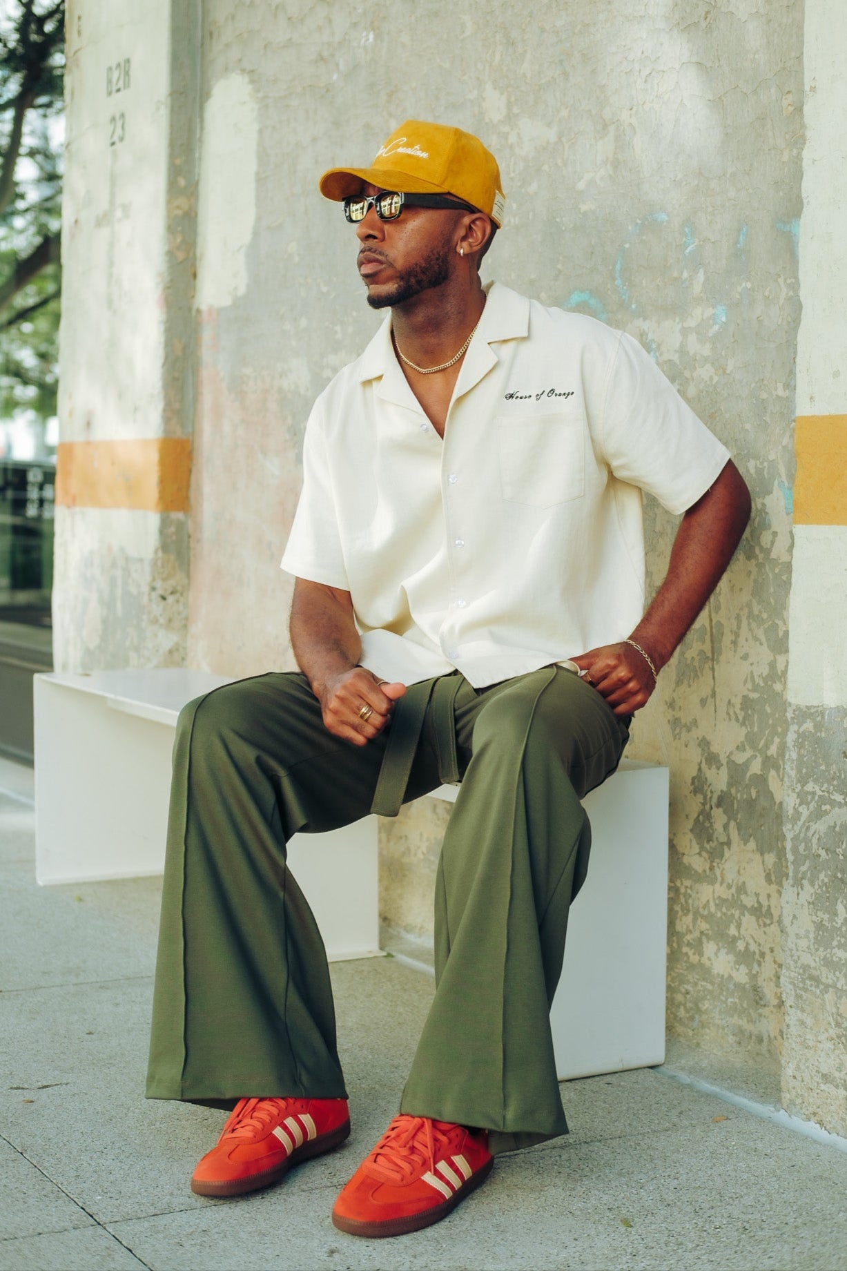 Dark Olive- Heavy Flared Pants
