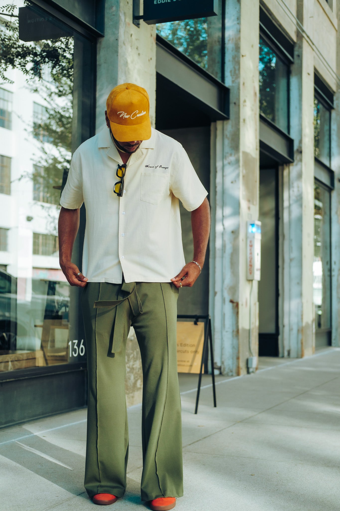 Dark Olive- Heavy Flared Pants
