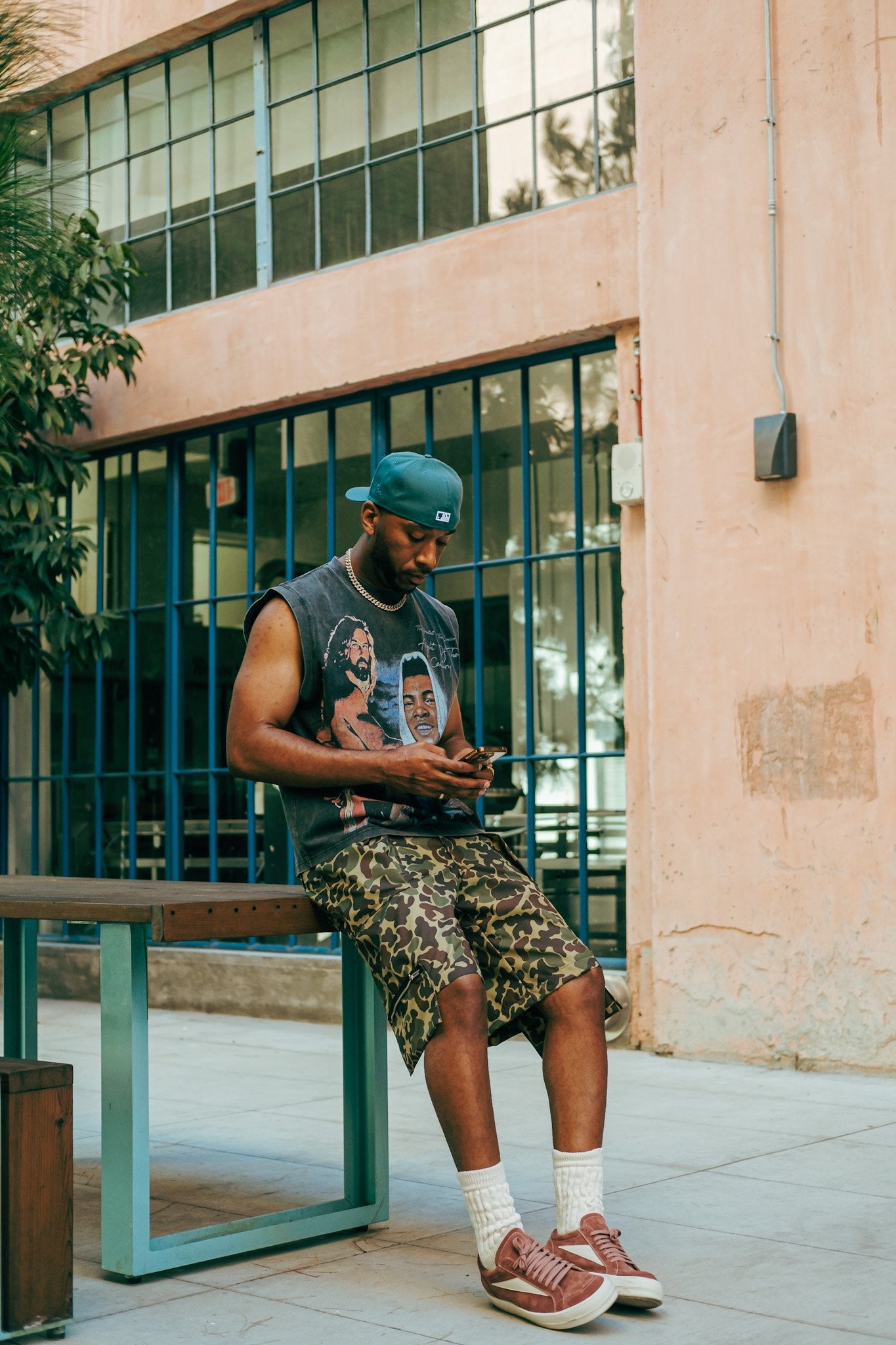 Nylon Camo Shorts