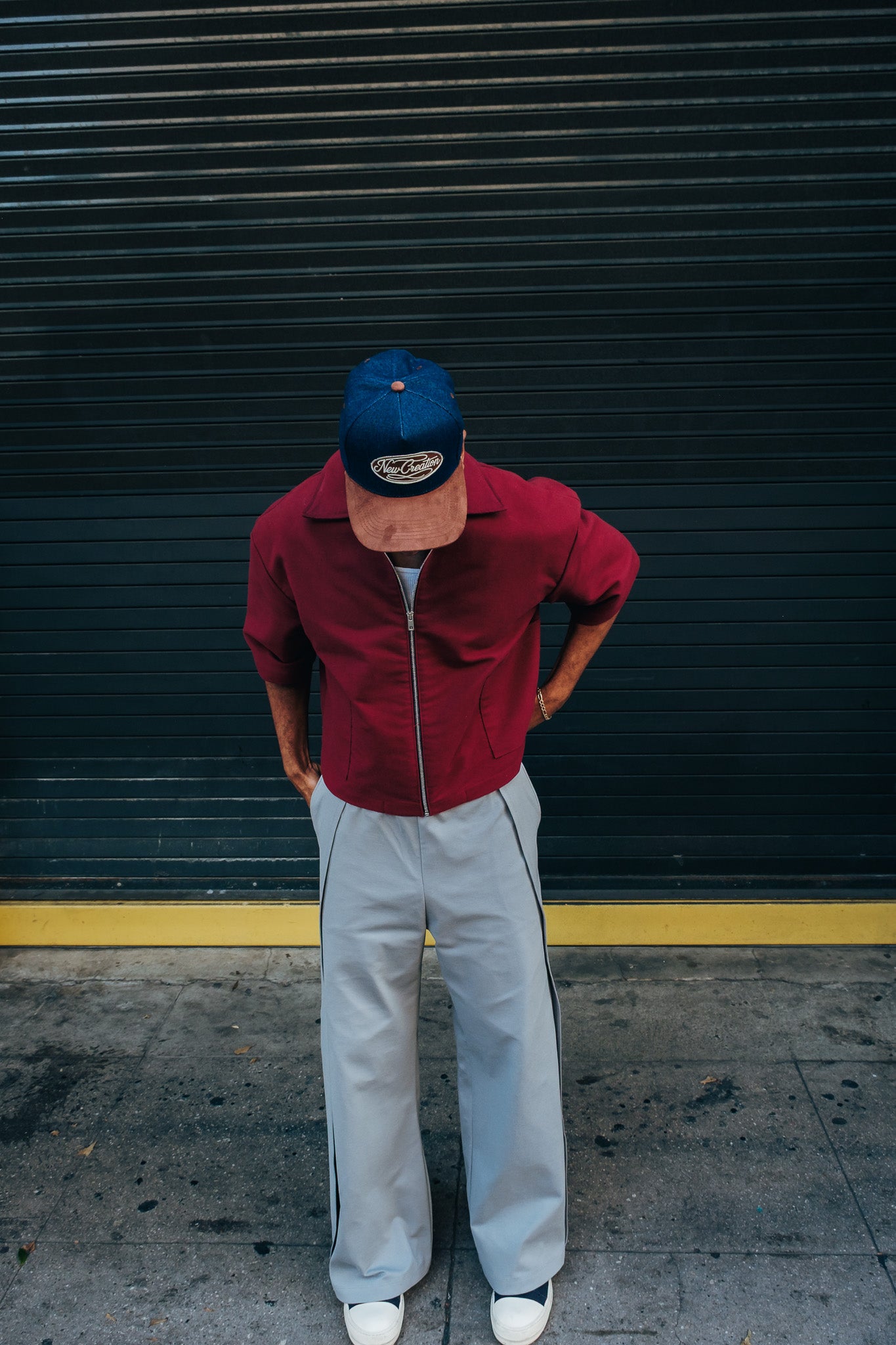 Oversized Boxy Suede Zip Shirt - Merlot