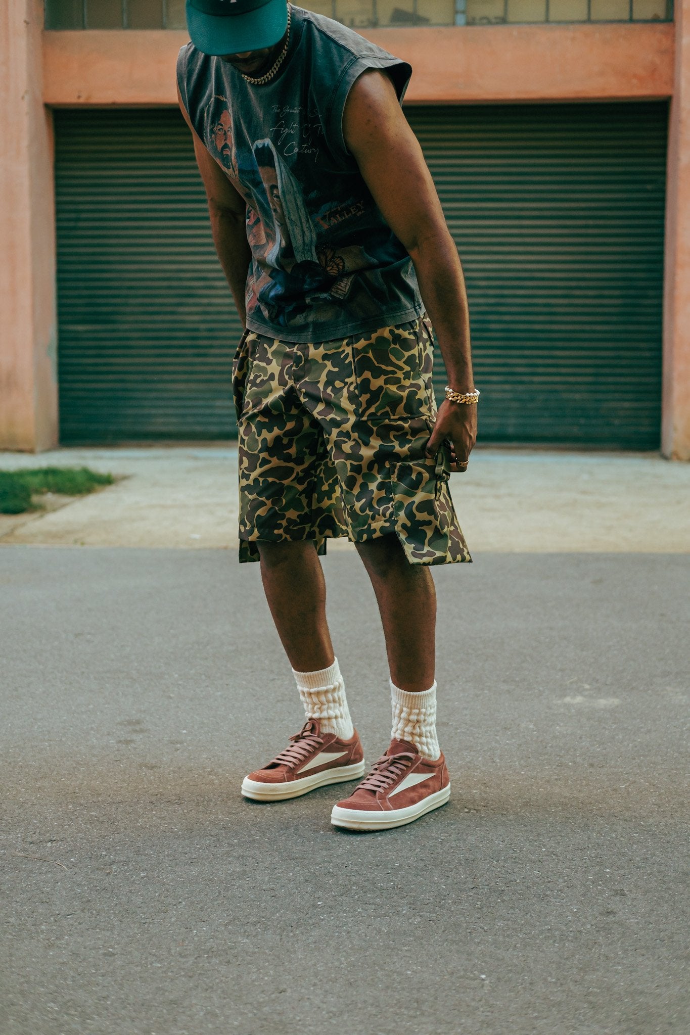 Nylon Camo Shorts
