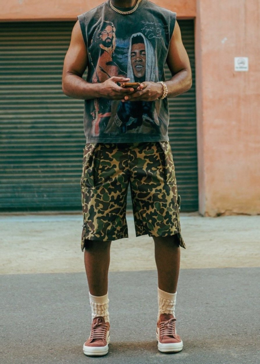 Nylon Camo Shorts
