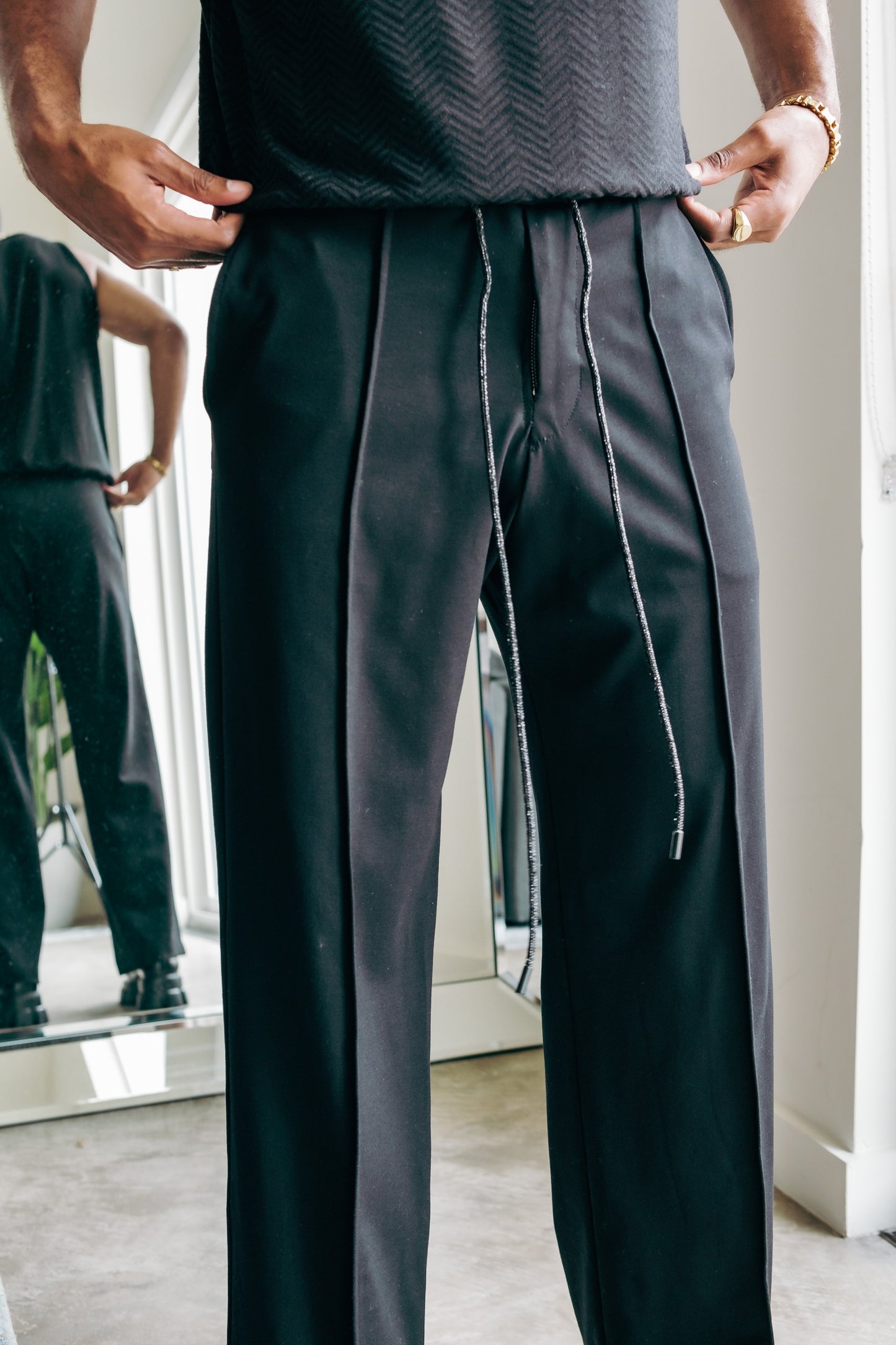 OG Lounge Pants W Rhinestone Strings