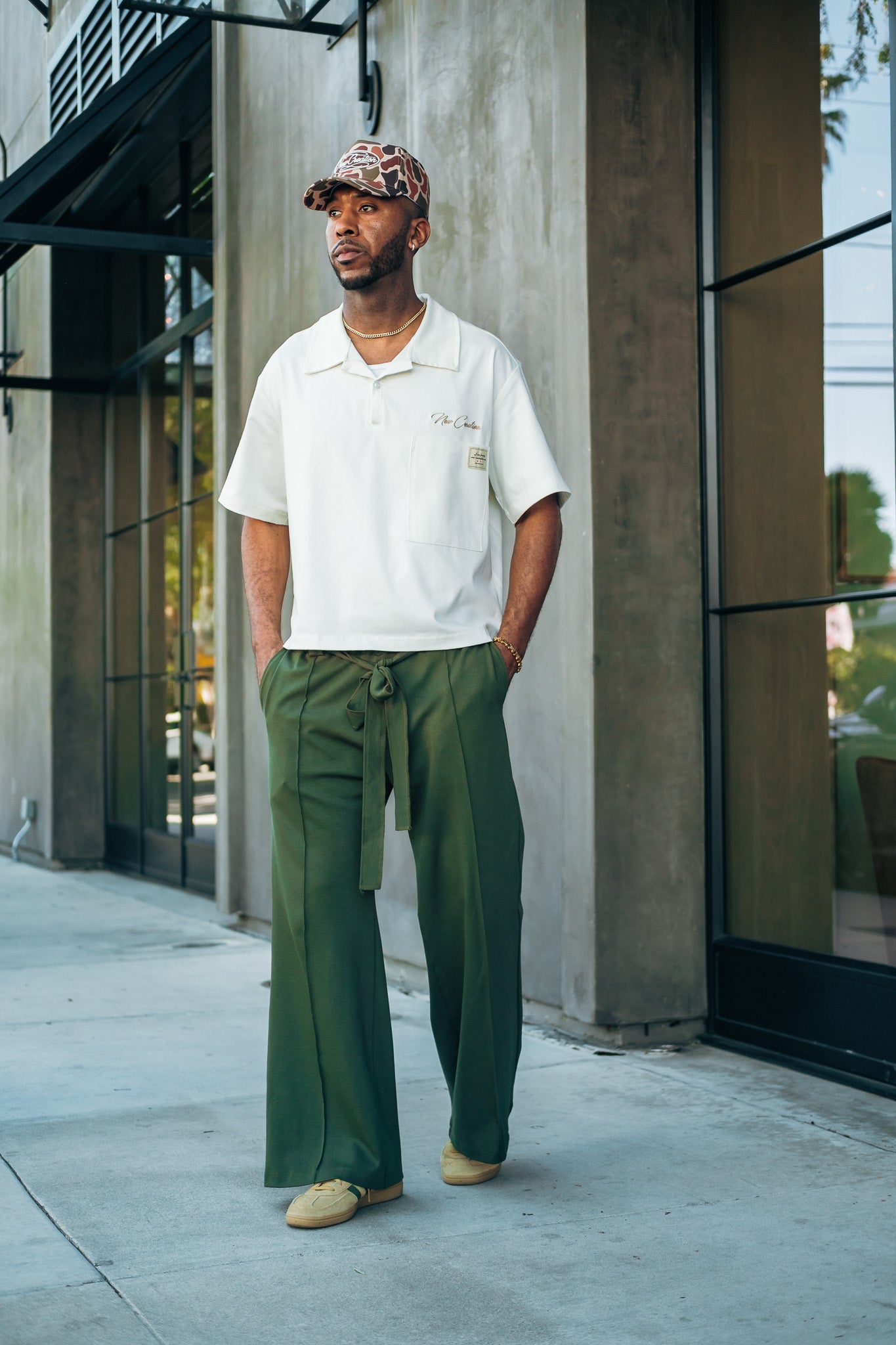 Dark Olive- Heavy Flared Pants